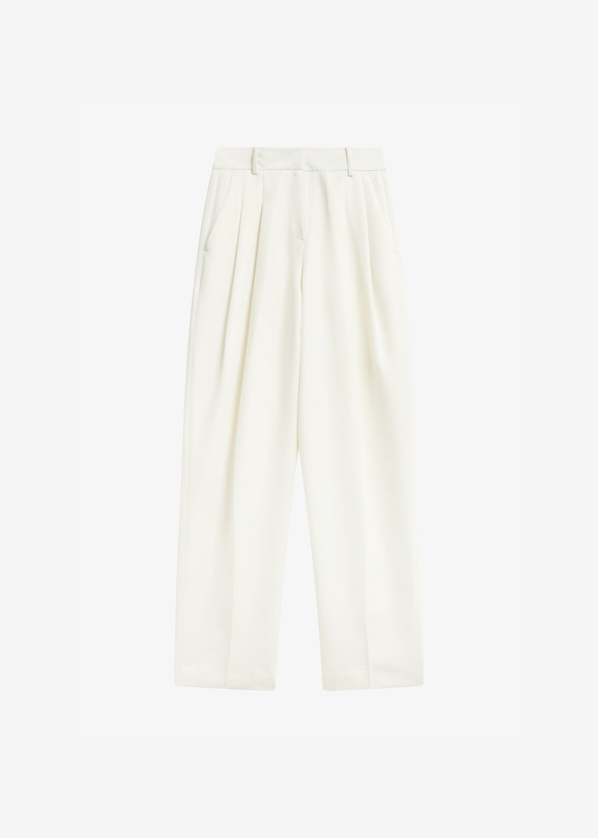 Gelso Pleated Twill Trousers - White - 7