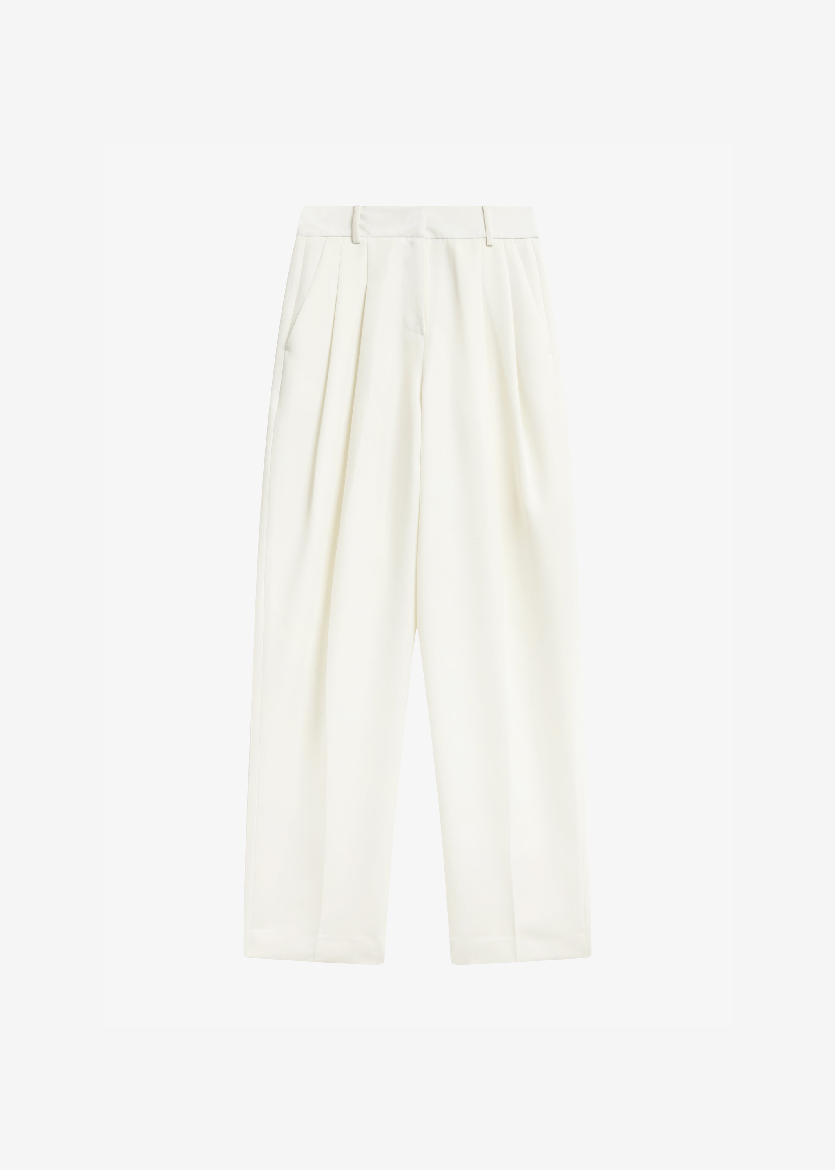 Gelso Pleated Twill Trousers - White - 7