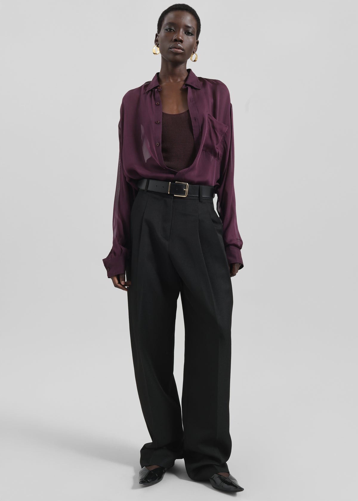 Gelso Pleated Twill Trousers - Black - 4