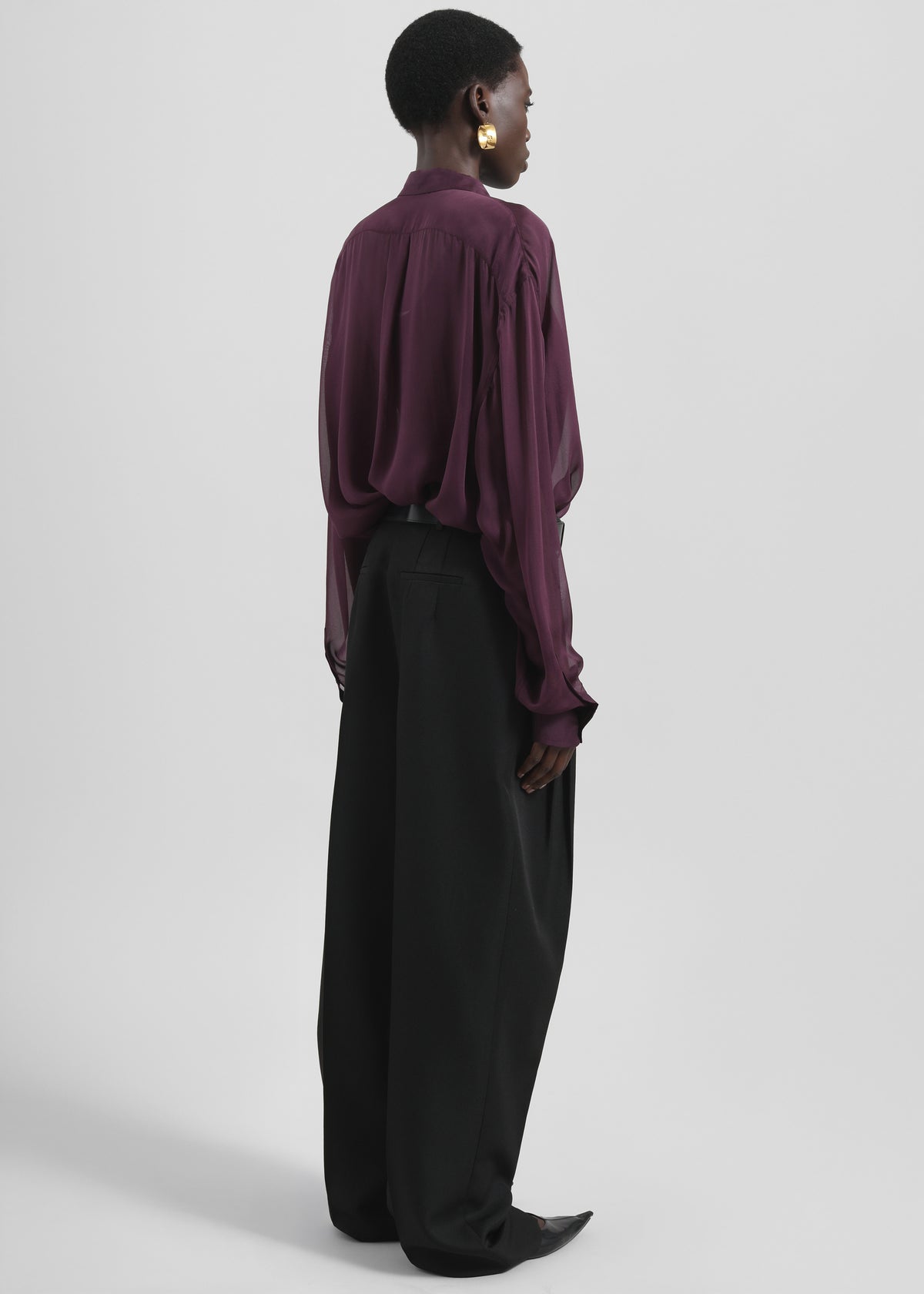 Gelso Pleated Twill Trousers - Black - 8