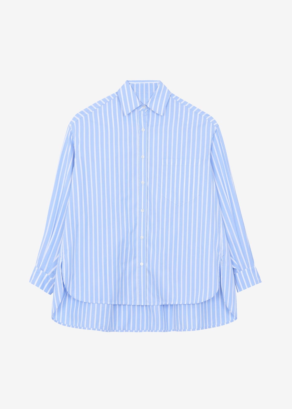 Georgia Boxy Shirt - Sky Blue/White Stripe - 13