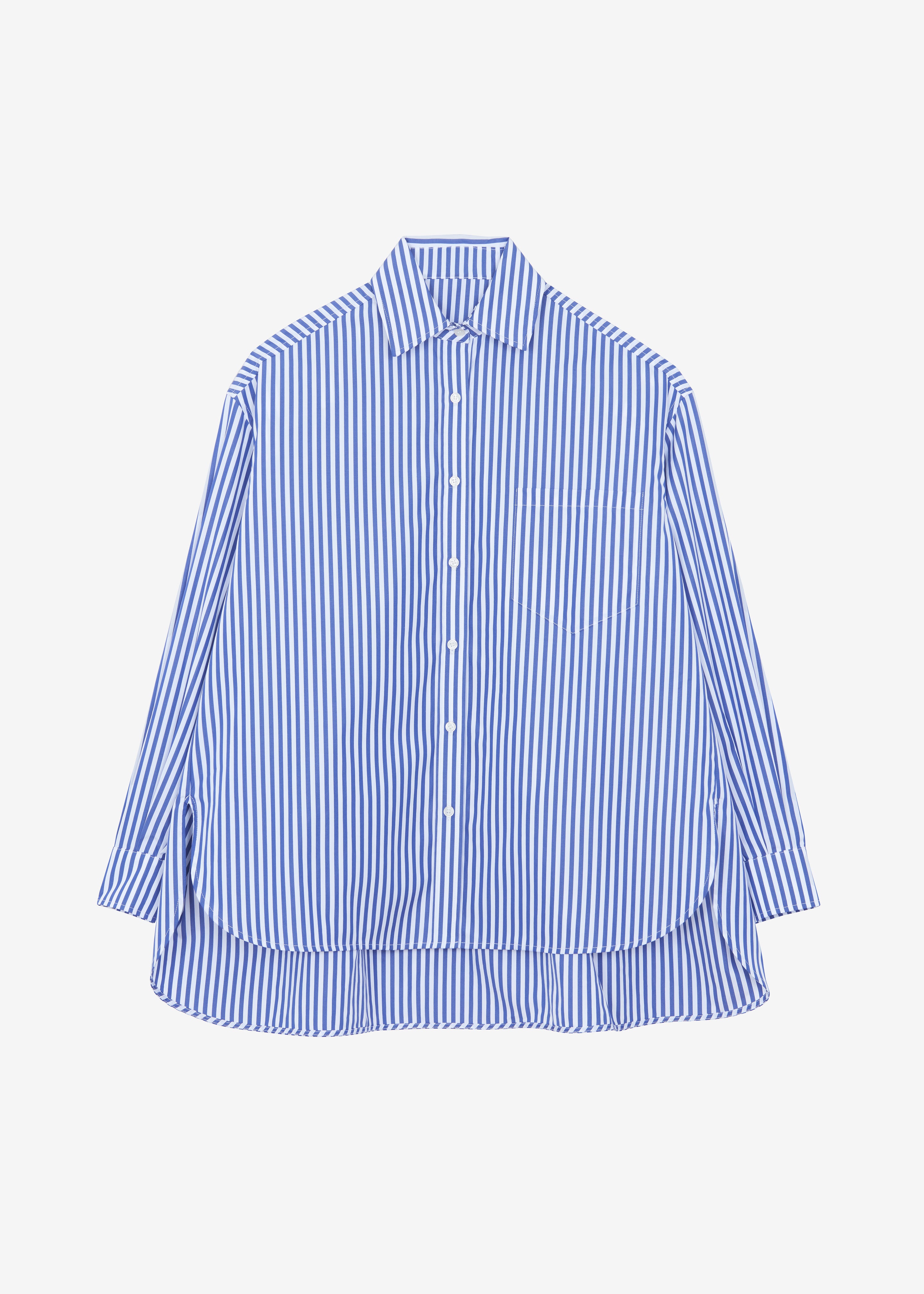 Georgia Boxy Shirt - White/Blue Stripe - 13