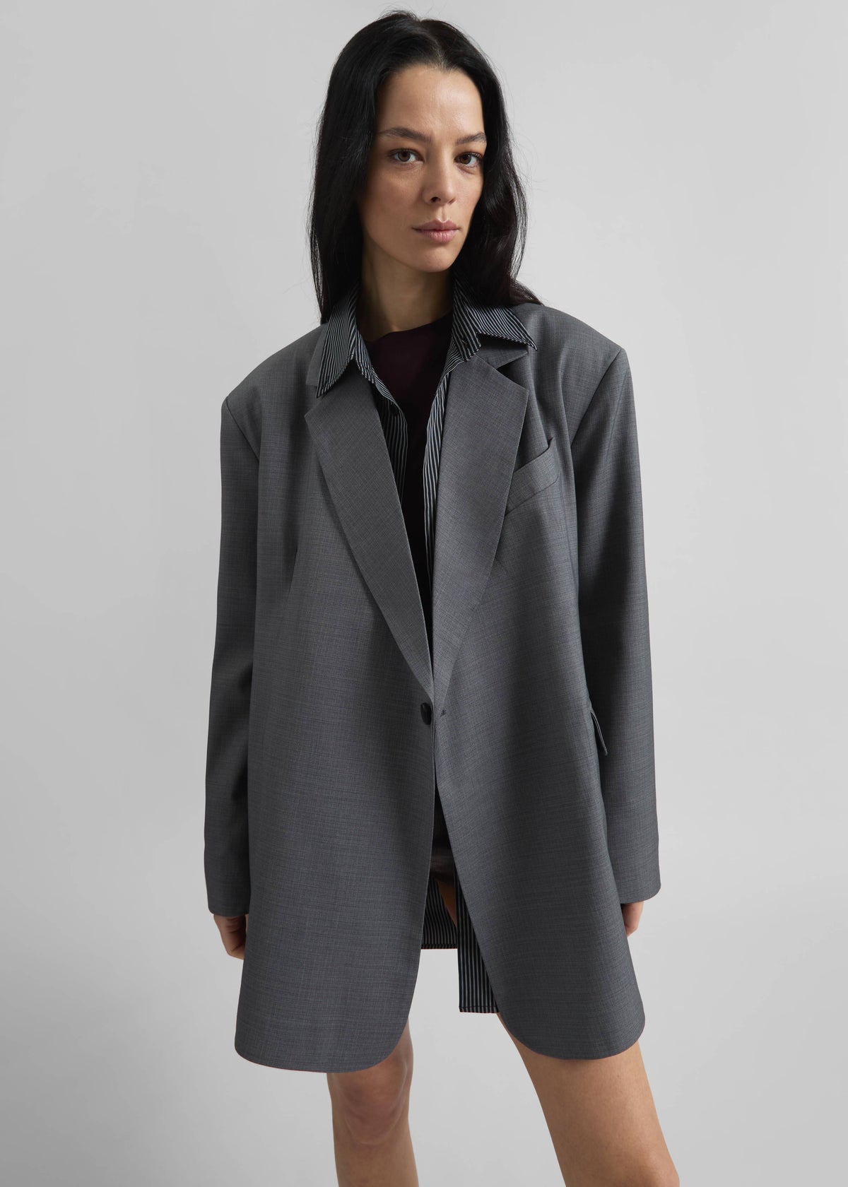 Gever Wrap Blazer - Grey - 1