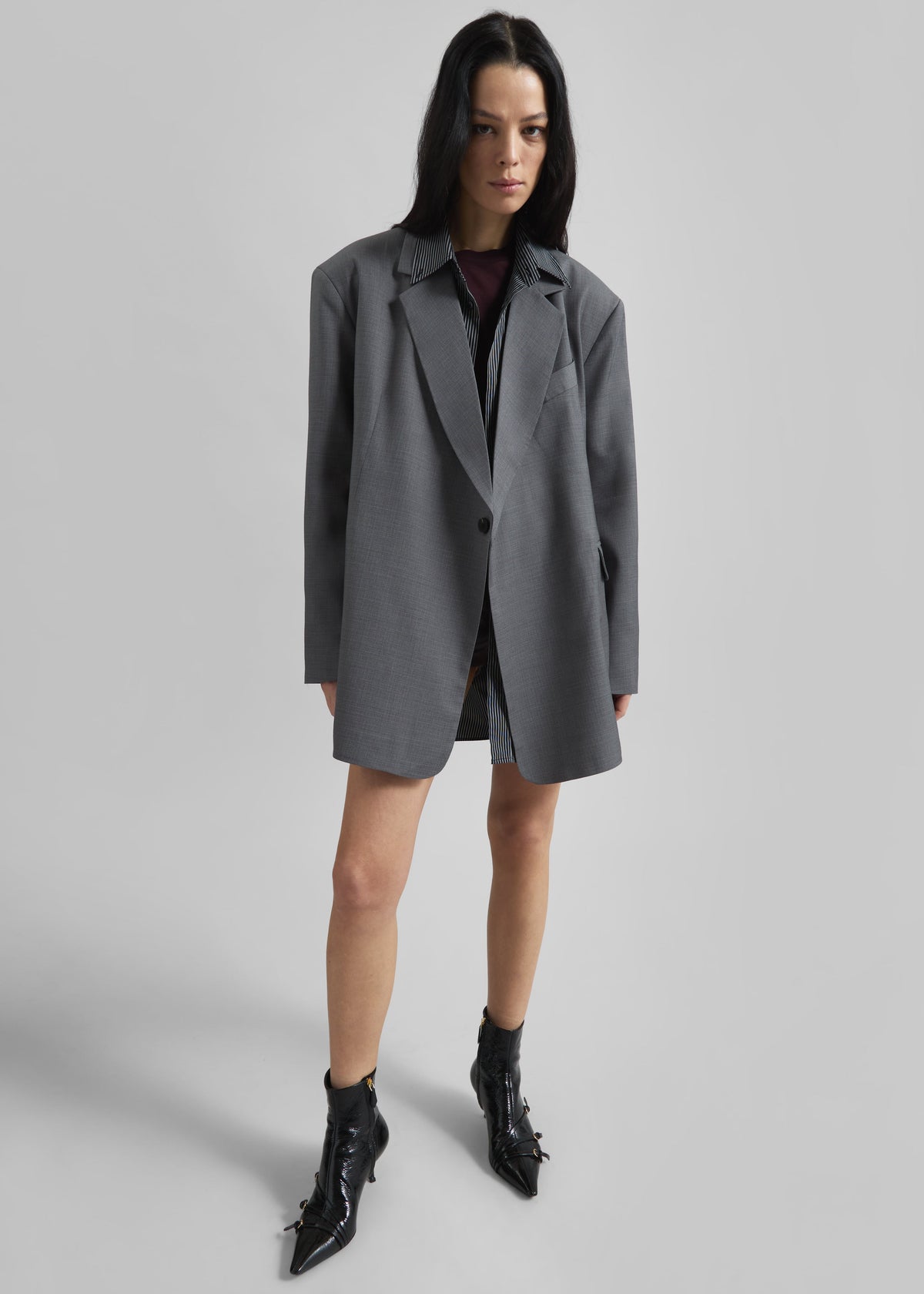 Gever Wrap Blazer - Grey - 4