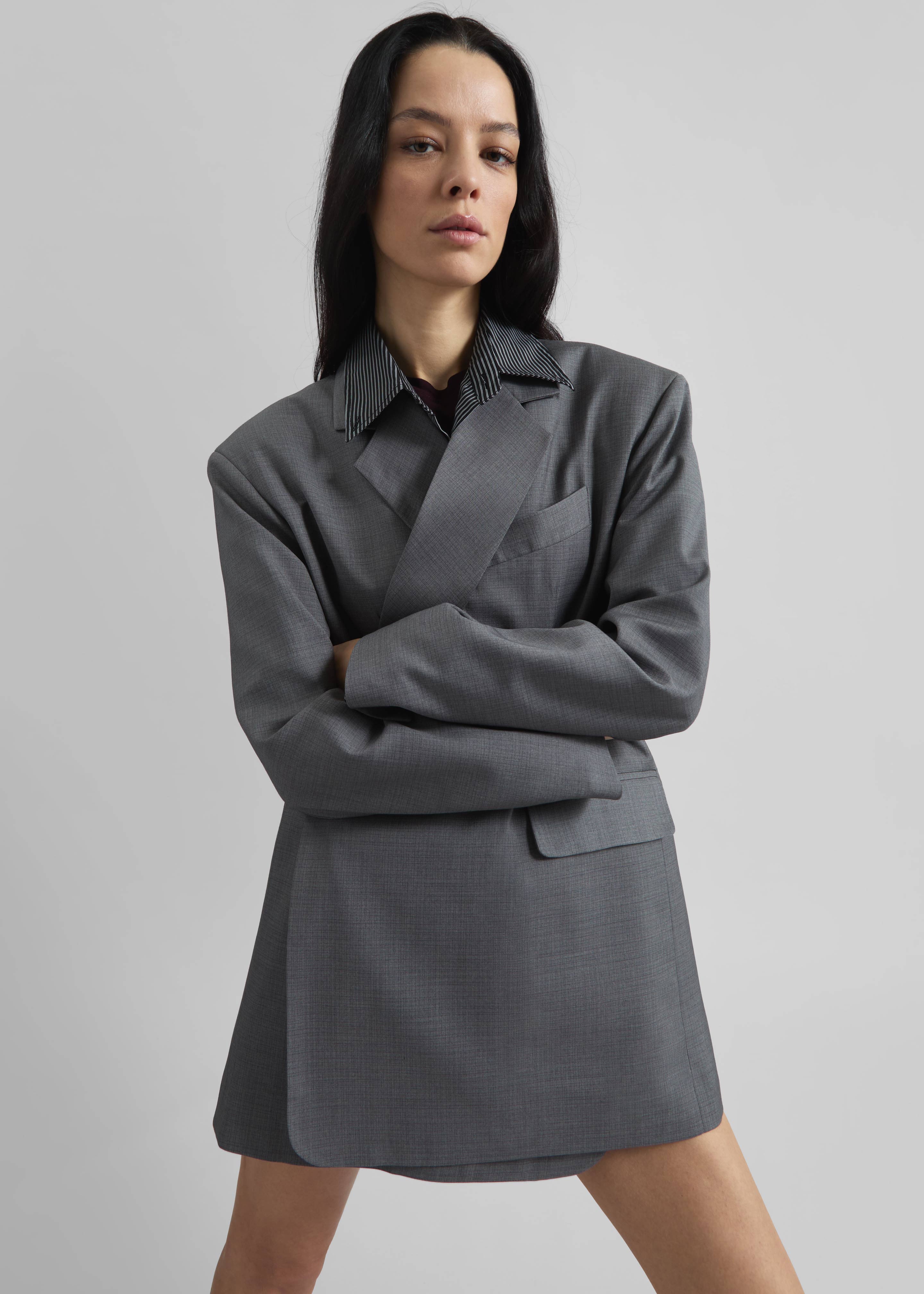 Gever Wrap Blazer - Grey - 7