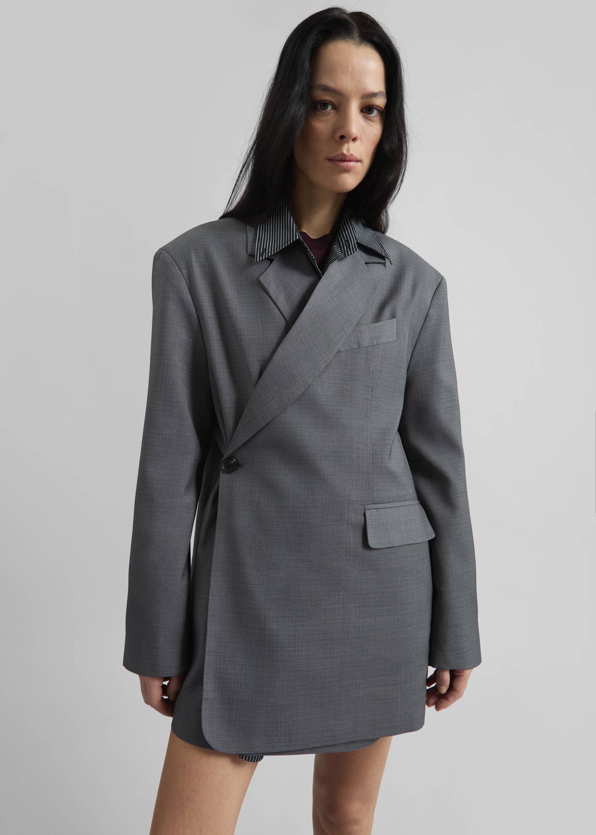 Gever Wrap Blazer - Grey - 6