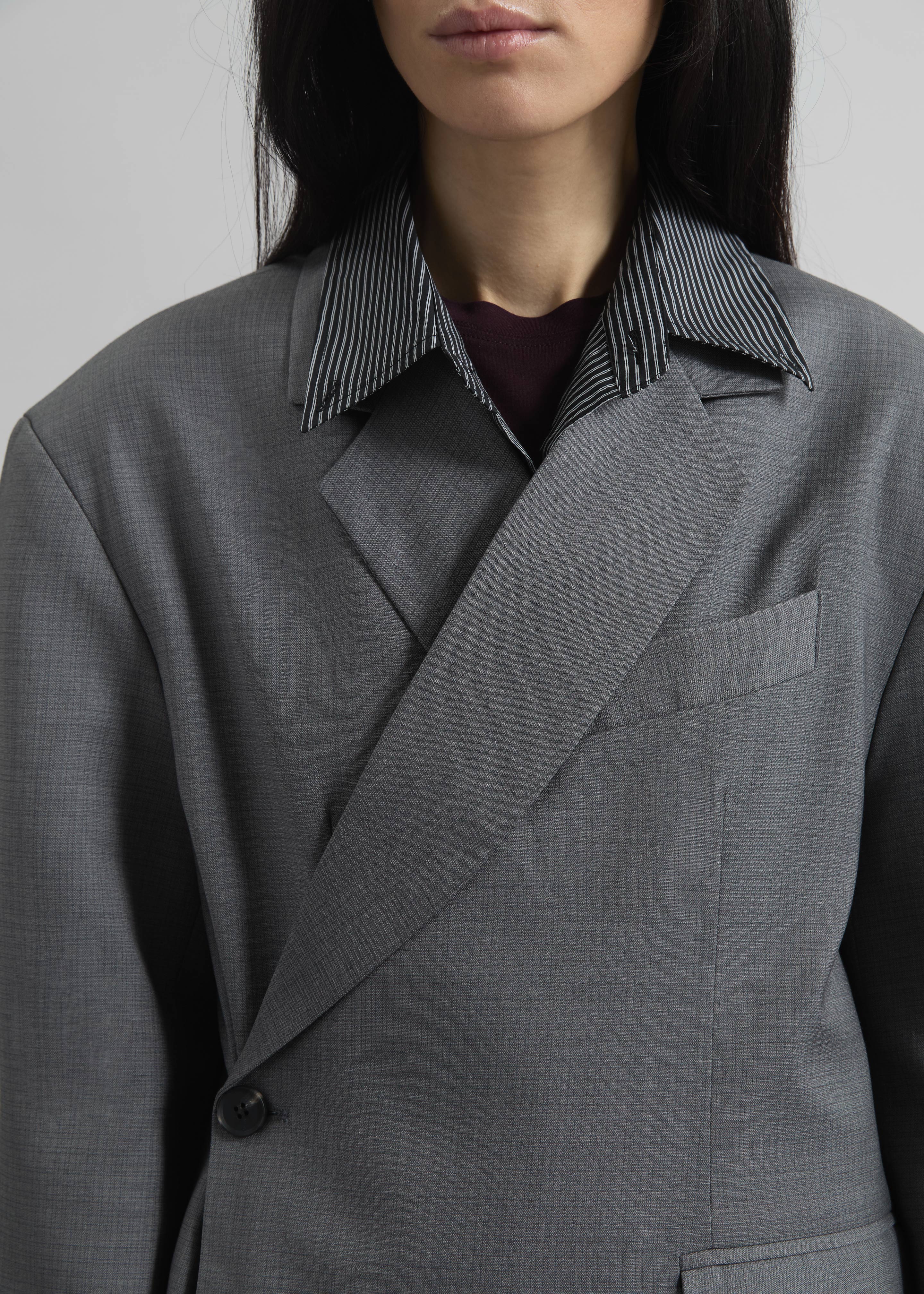 Gever Wrap Blazer - Grey - 3