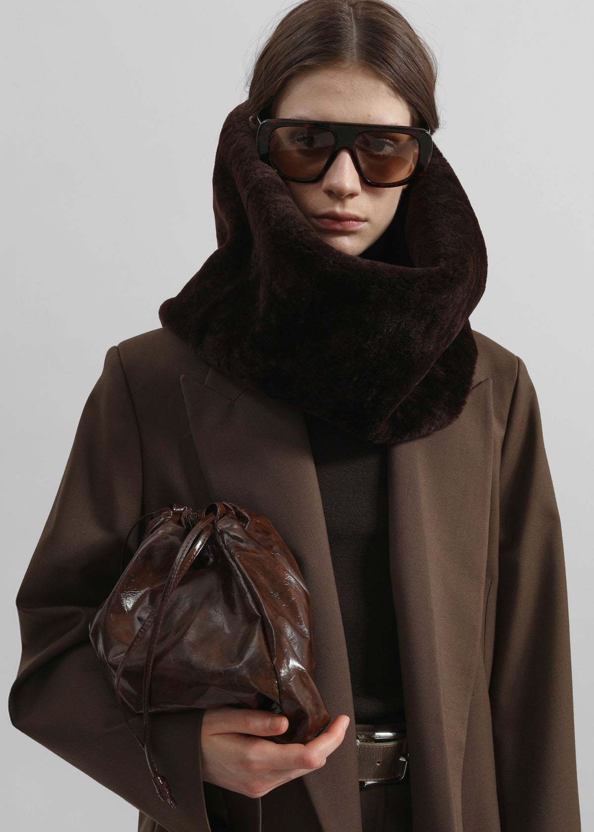 Ginevra Faux Fur Scarf - Brown - 3