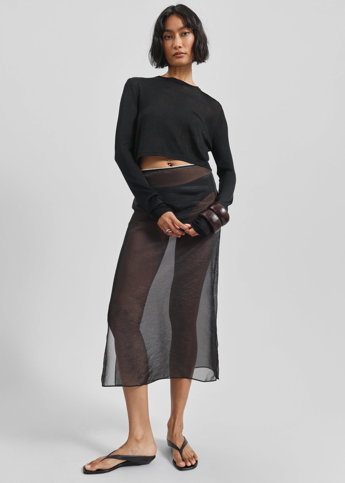 Girone Sheer Skirt - Black - 7