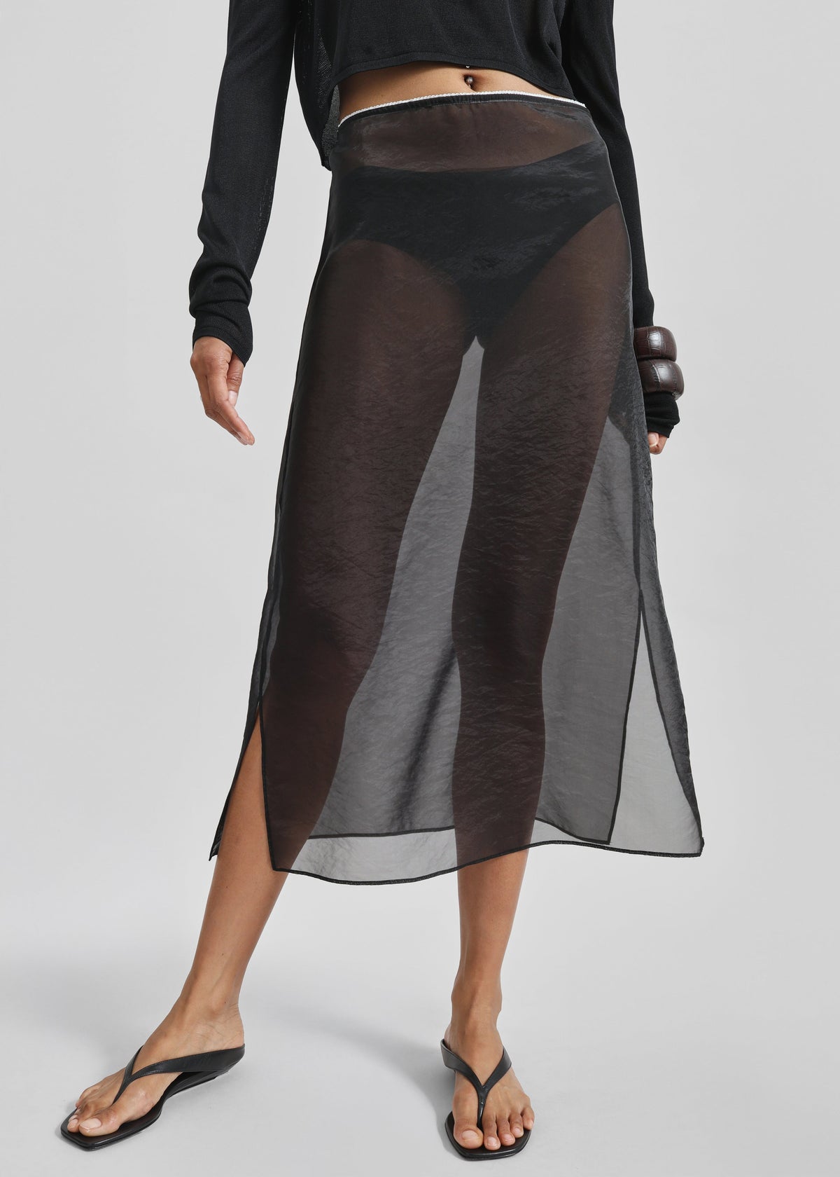 Girone Sheer Skirt - Black - 6