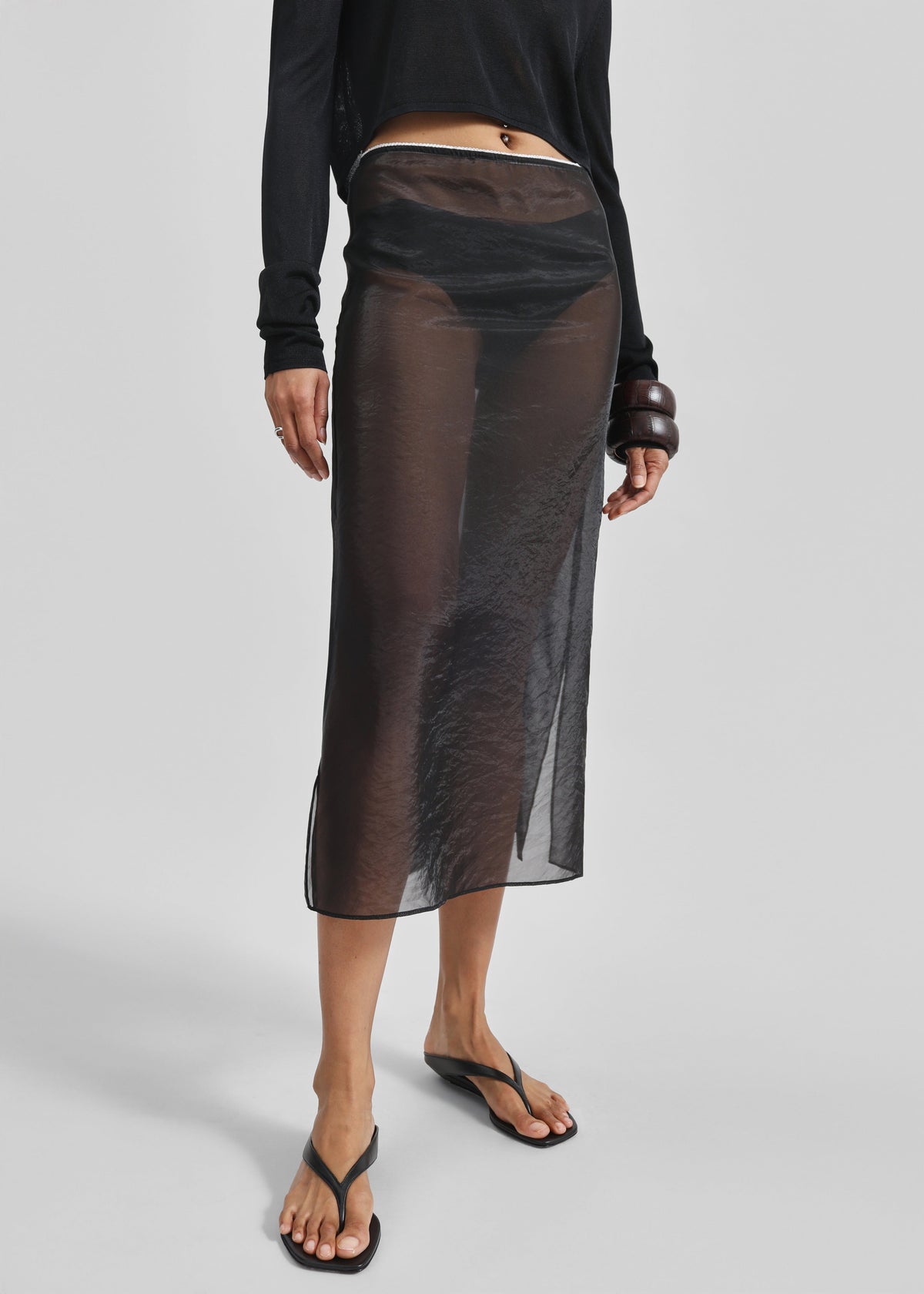 Girone Sheer Skirt - Black - 3