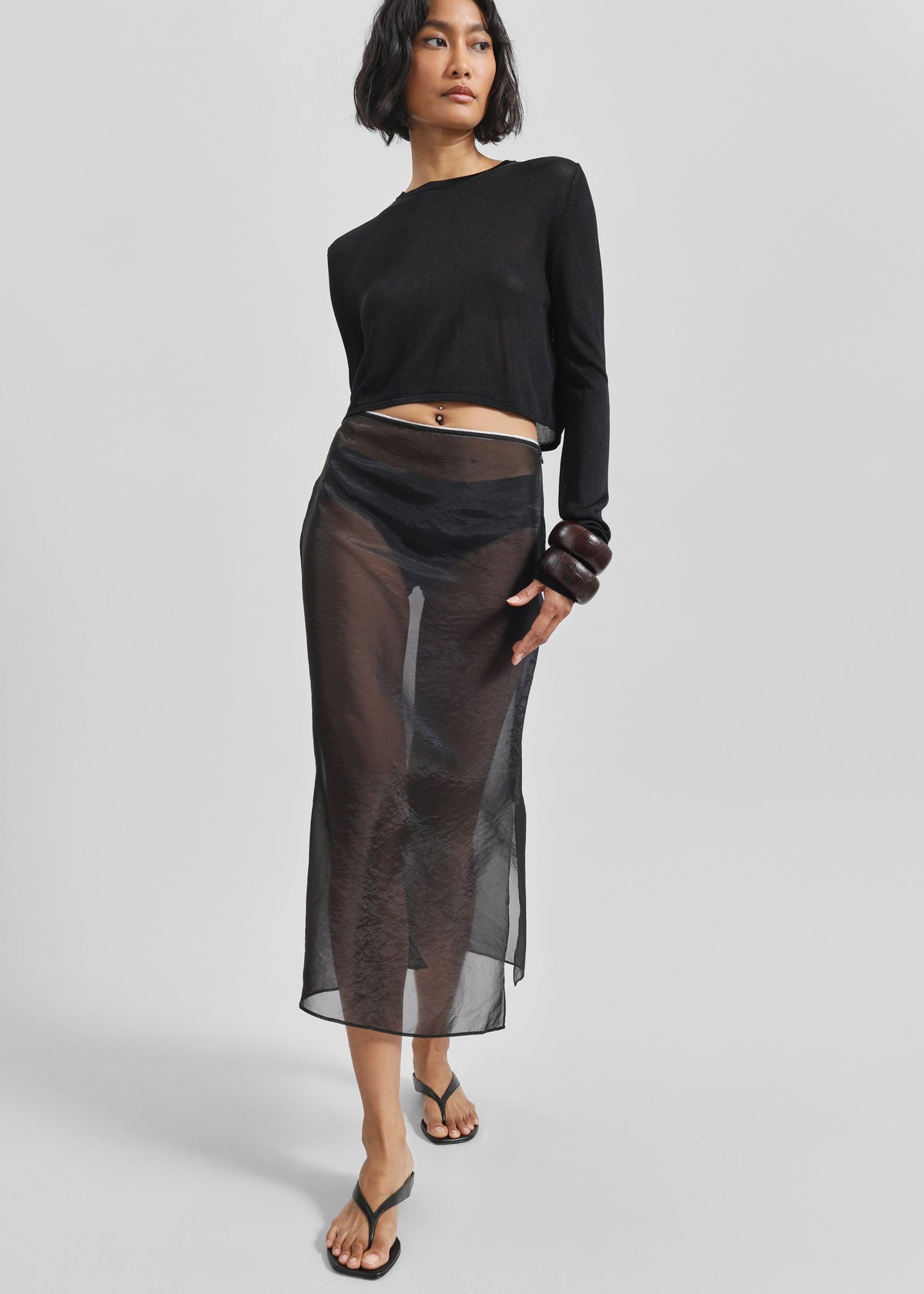 Girone Sheer Skirt - Black - 5