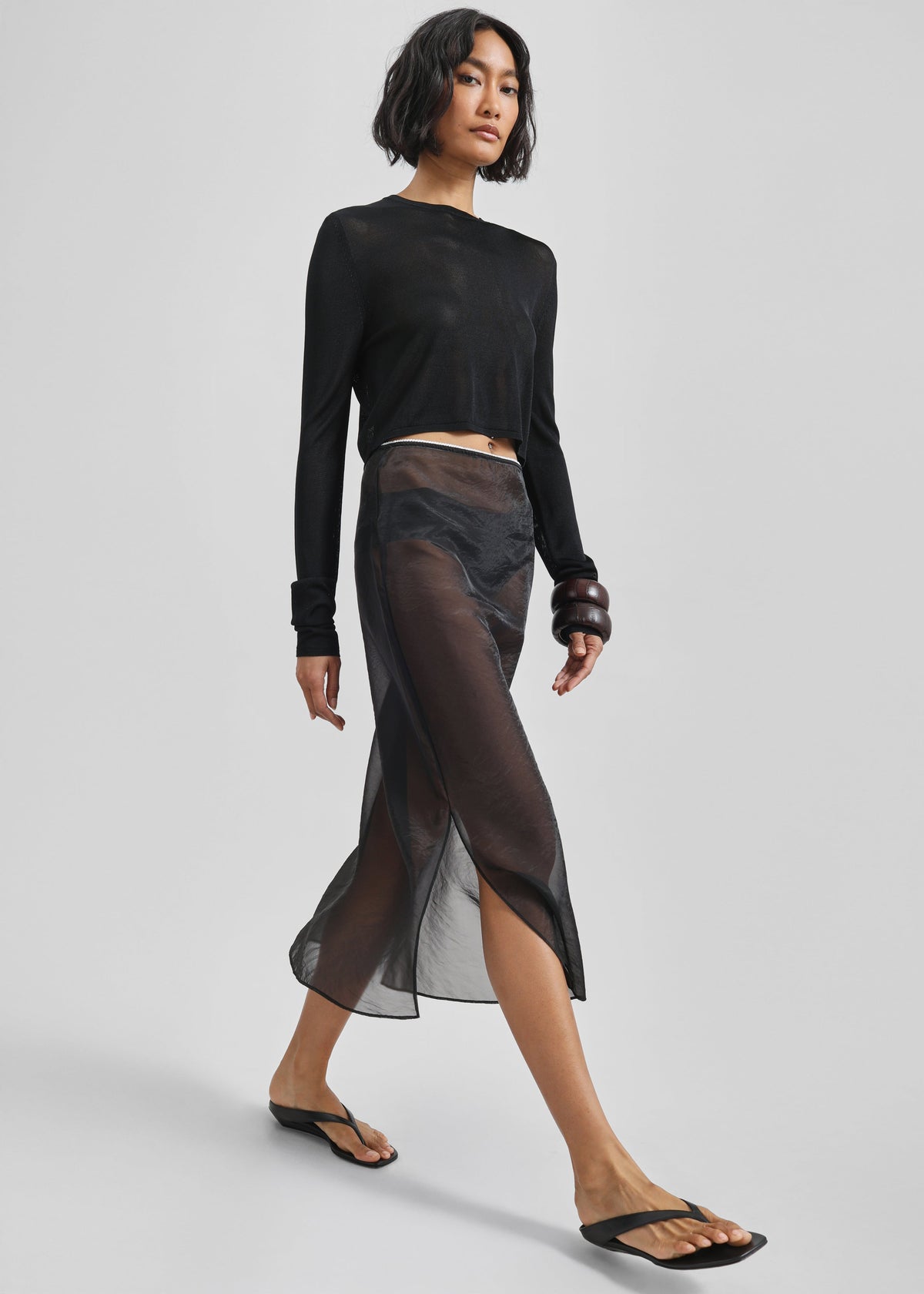 Girone Sheer Skirt - Black - 1