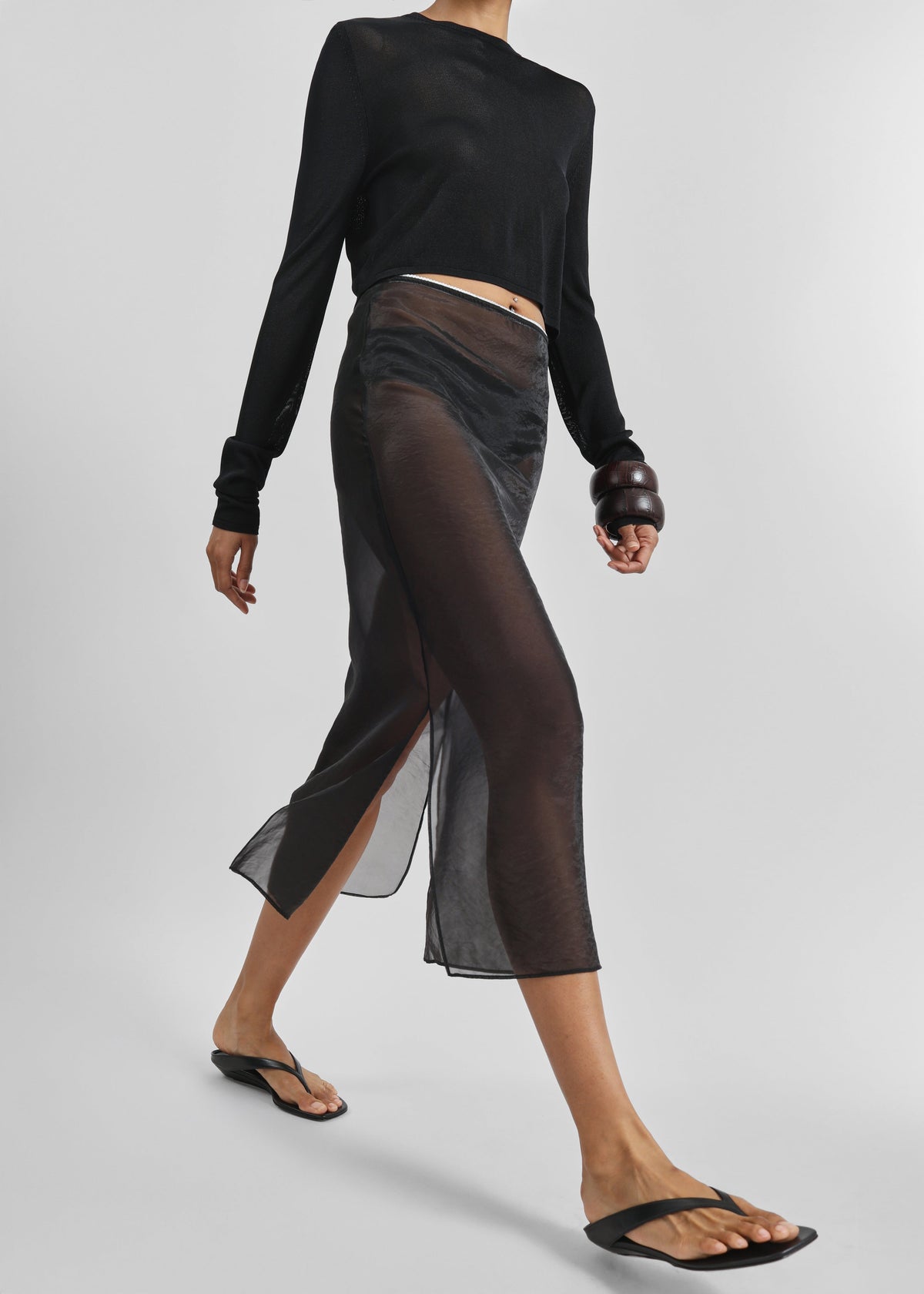 Girone Sheer Skirt - Black - 4