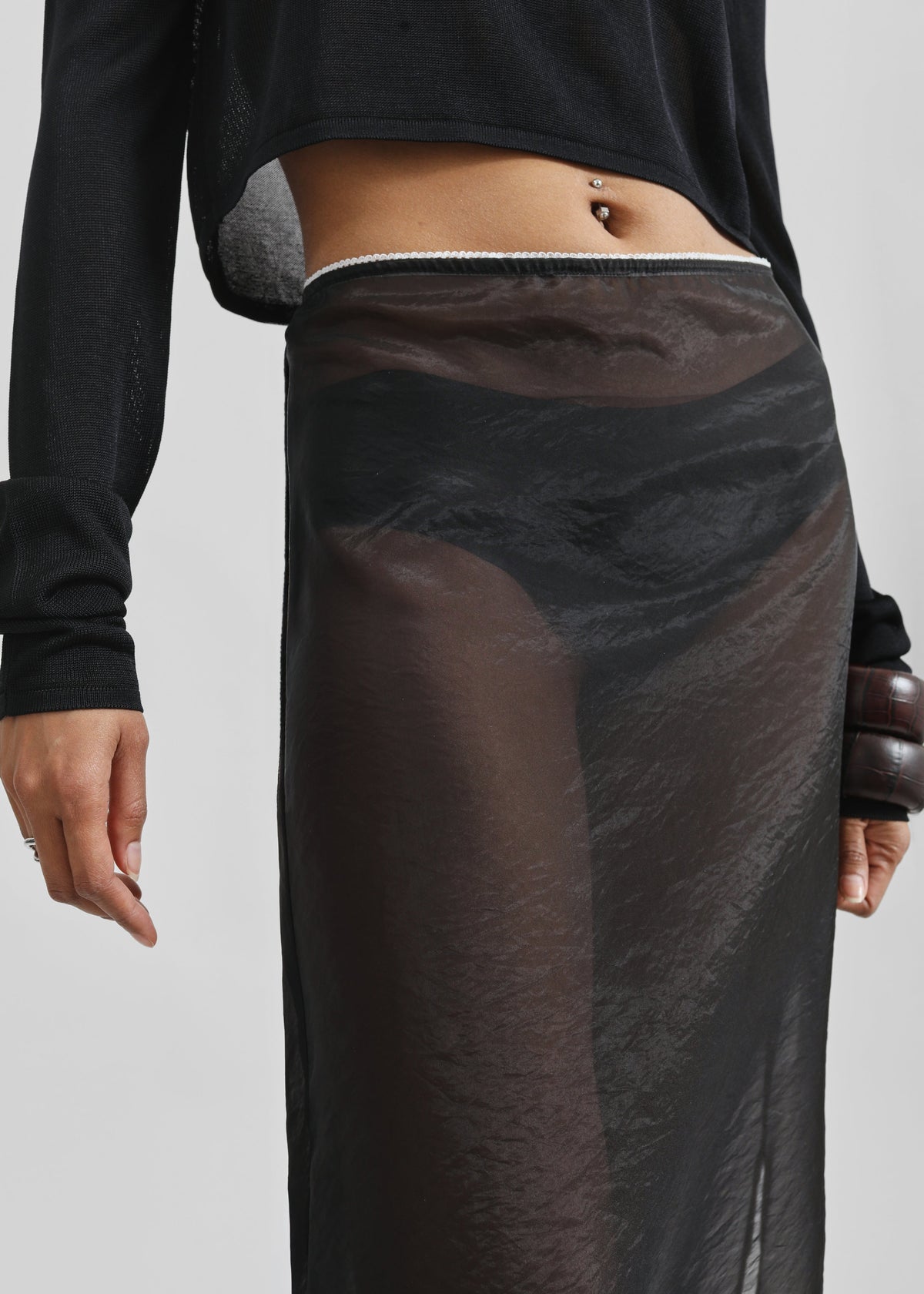 Girone Sheer Skirt - Black - 8