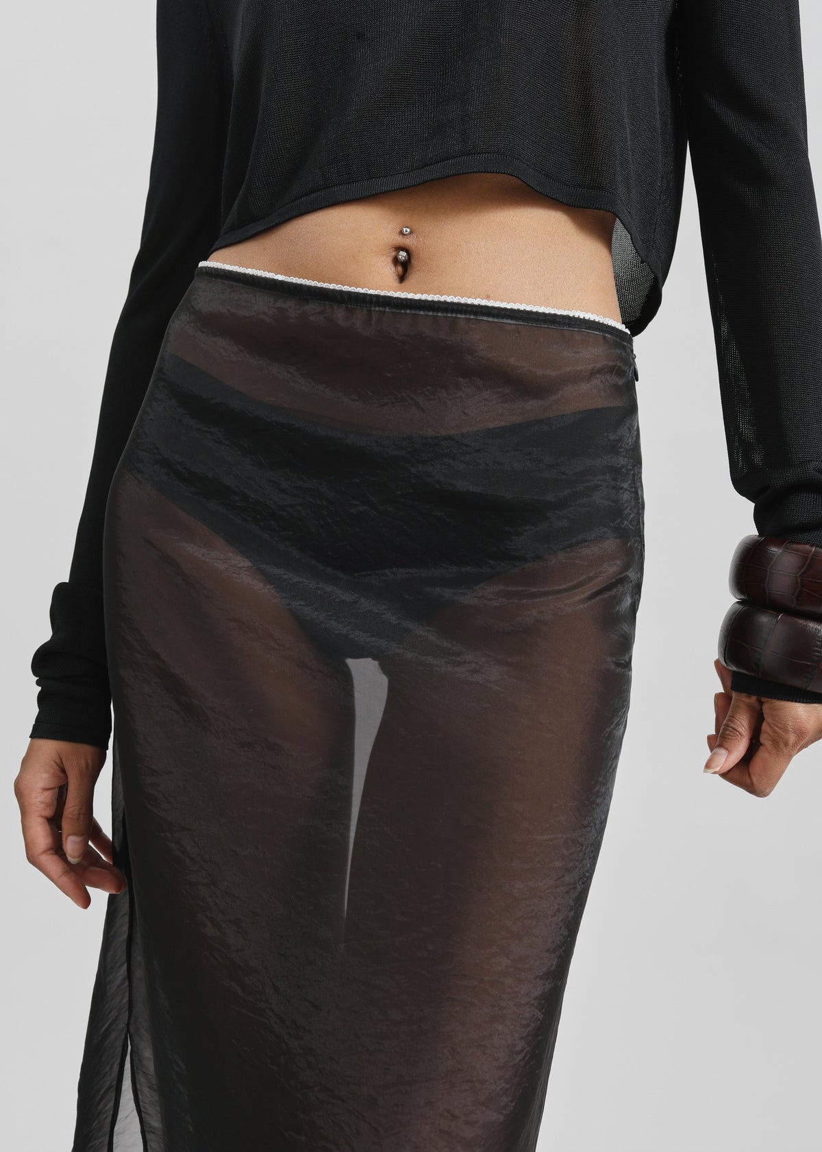Girone Sheer Skirt - Black - 2
