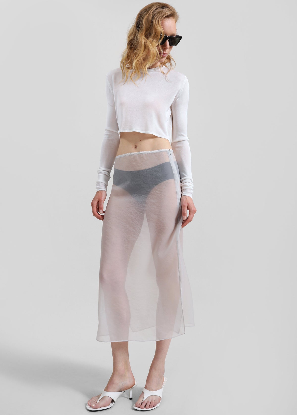 Girone Sheer Skirt - Light Grey - 2