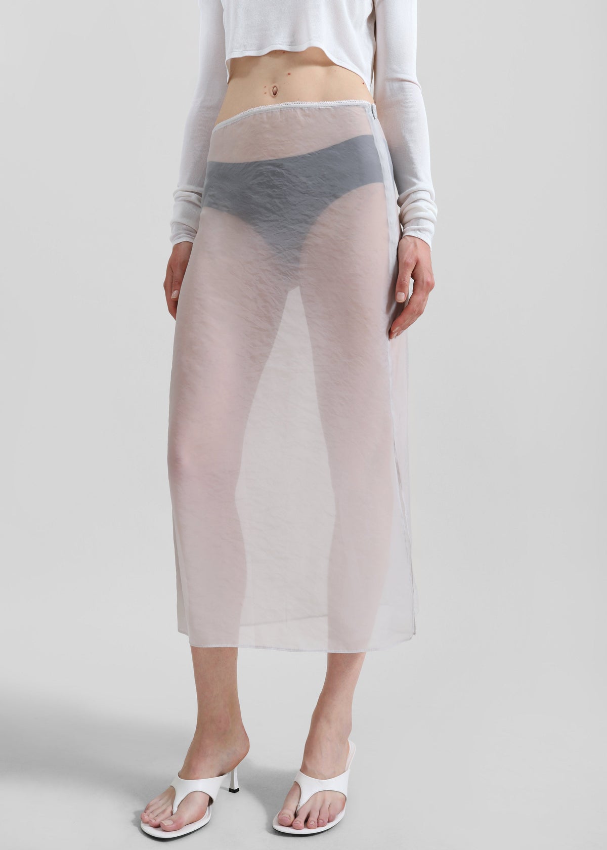 Girone Sheer Skirt - Light Grey - 4