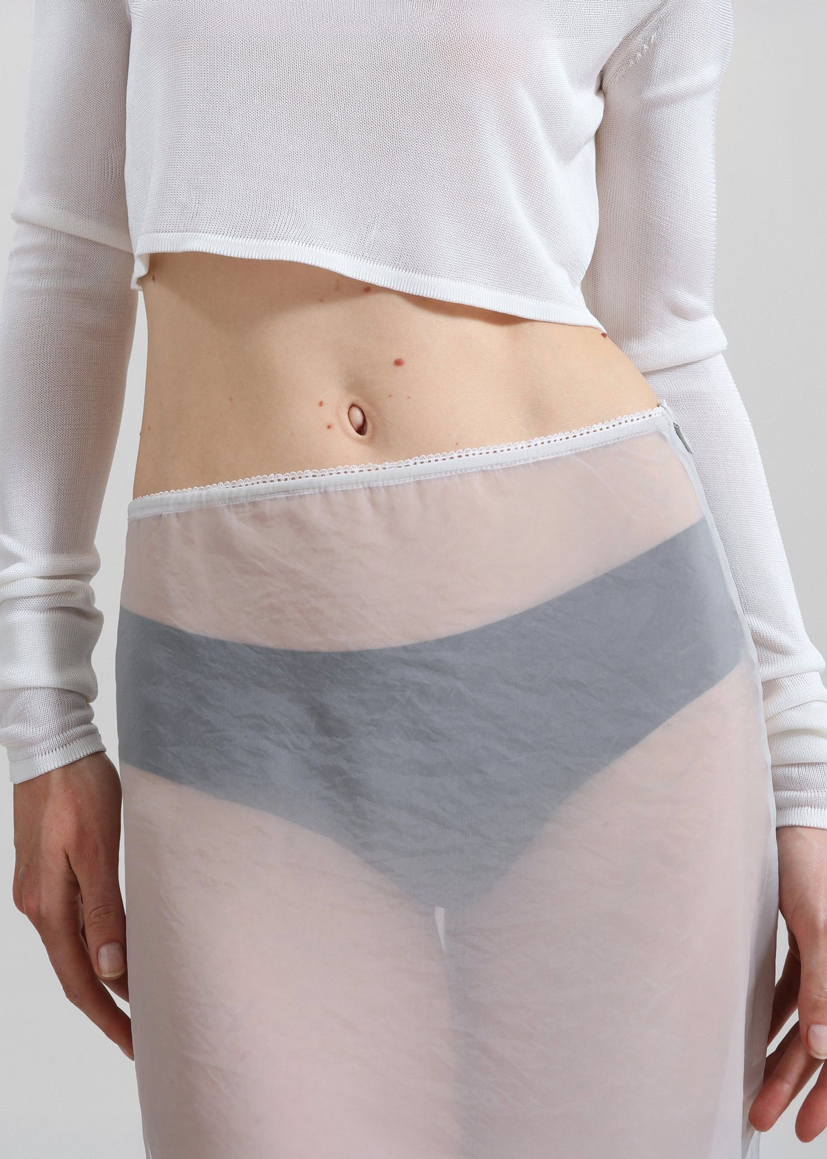 Girone Sheer Skirt - Light Grey - 3