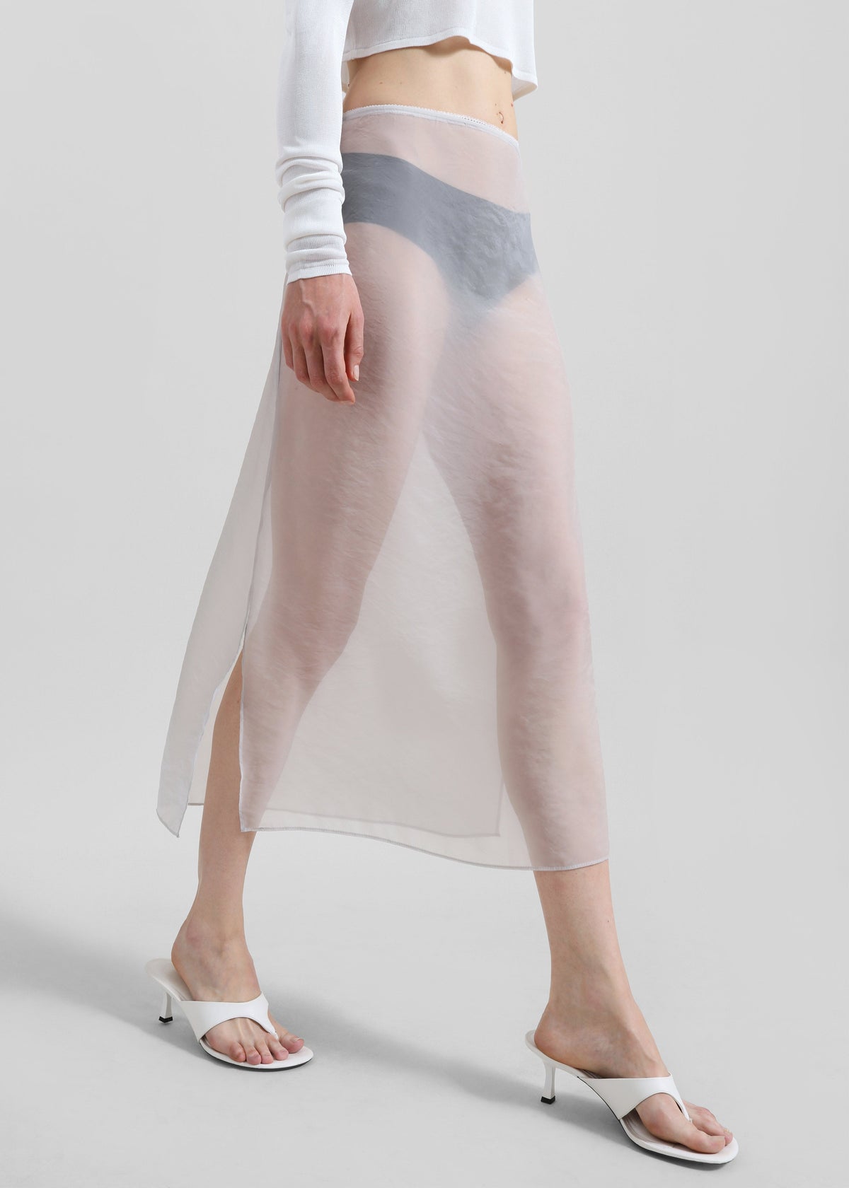 Girone Sheer Skirt - Light Grey - 1