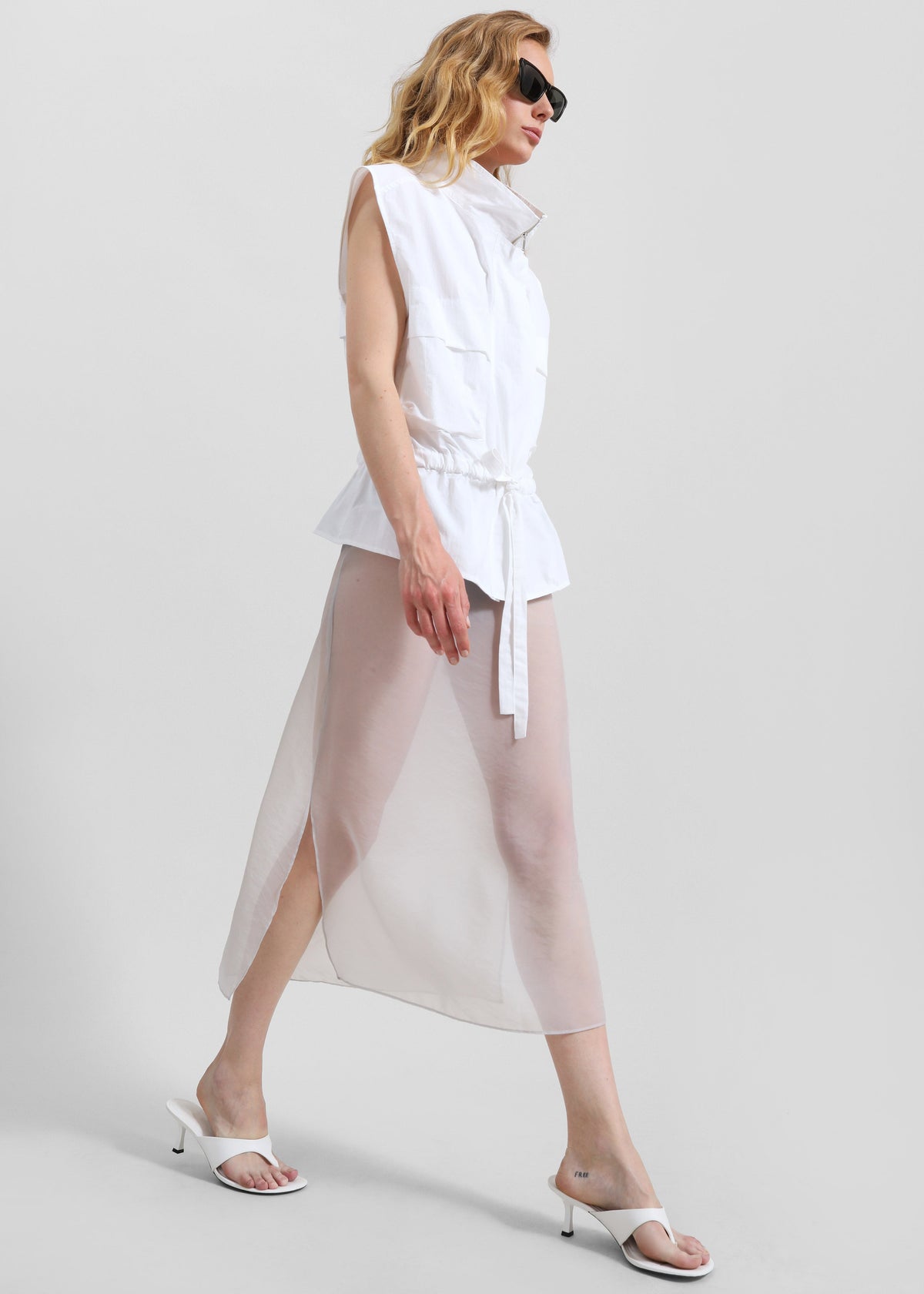 Girone Sheer Skirt - Light Grey - 7