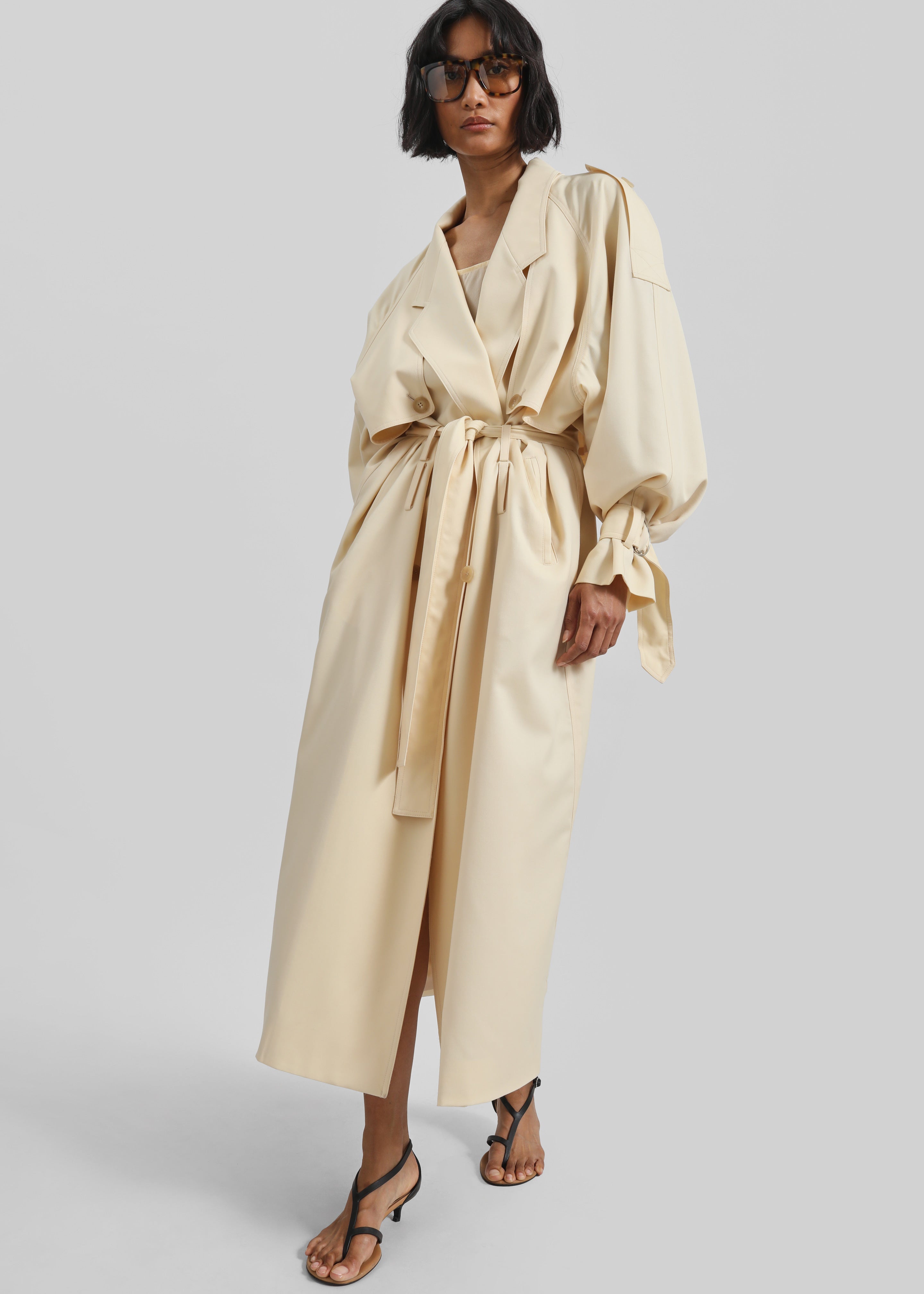 Glendale Double Belt Loop Trench - Pale Yellow - 6