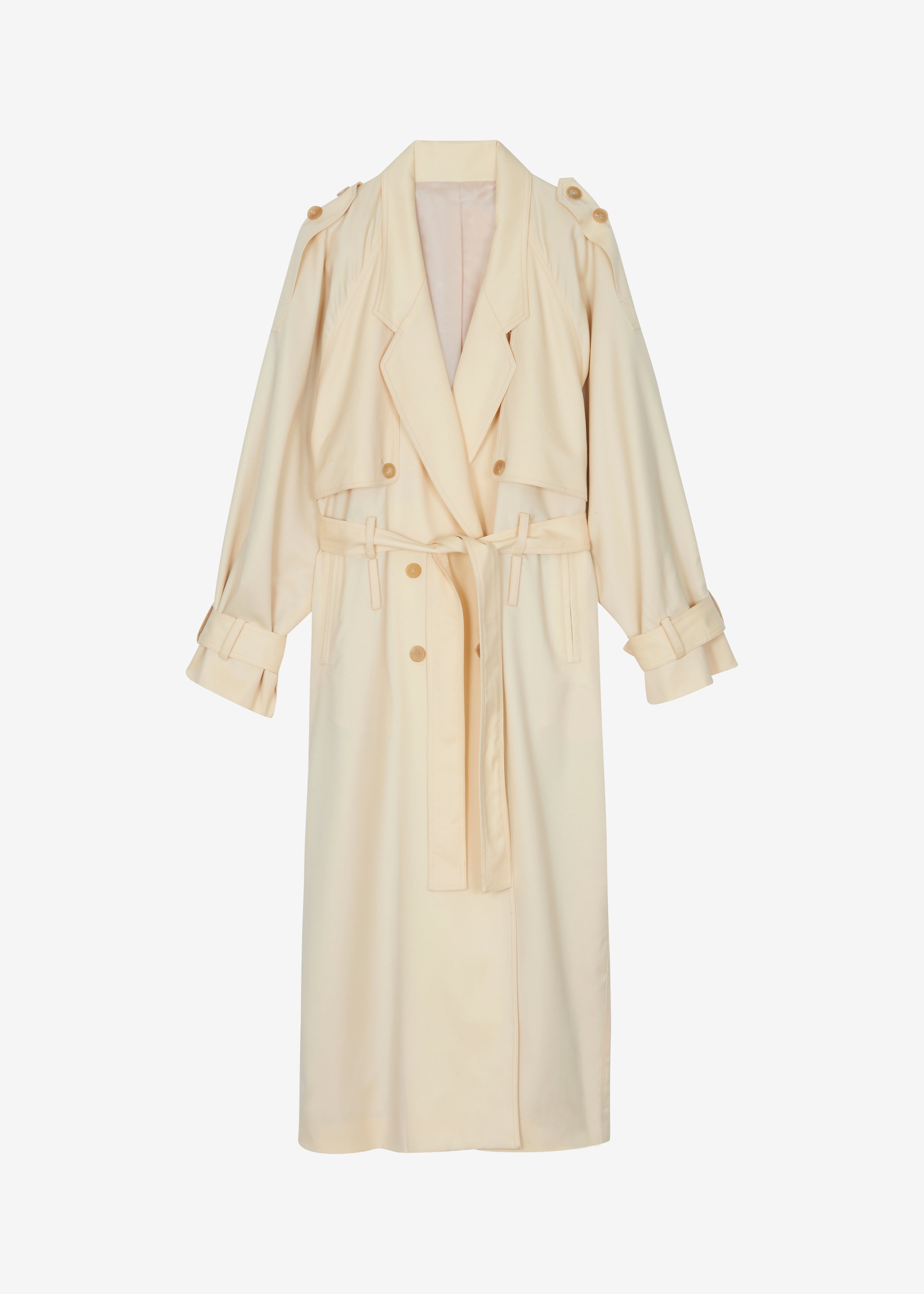 Glendale Double Belt Loop Trench - Pale Yellow - 9