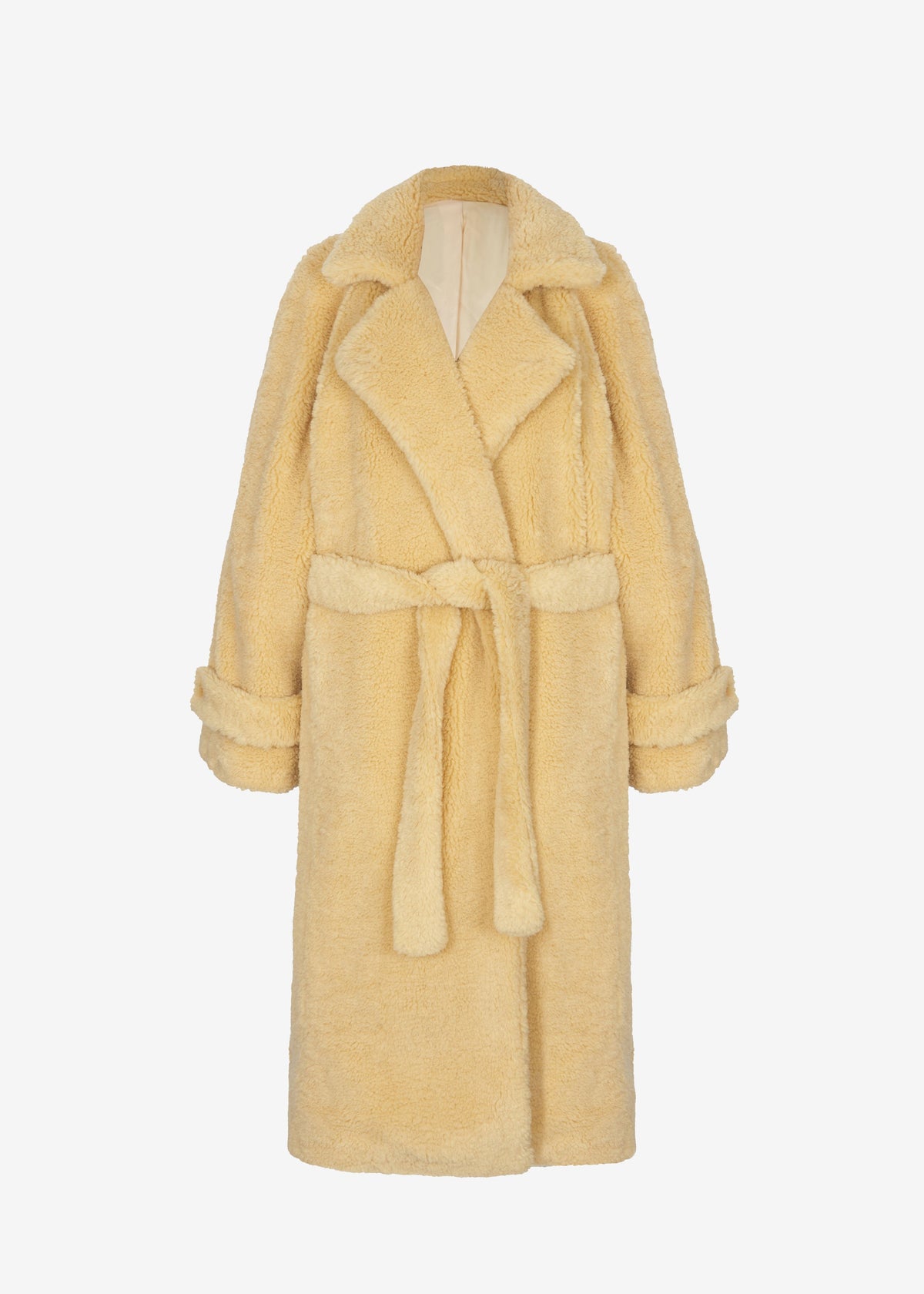 Gresham Faux Shearling Robe Coat - Yellow - 10