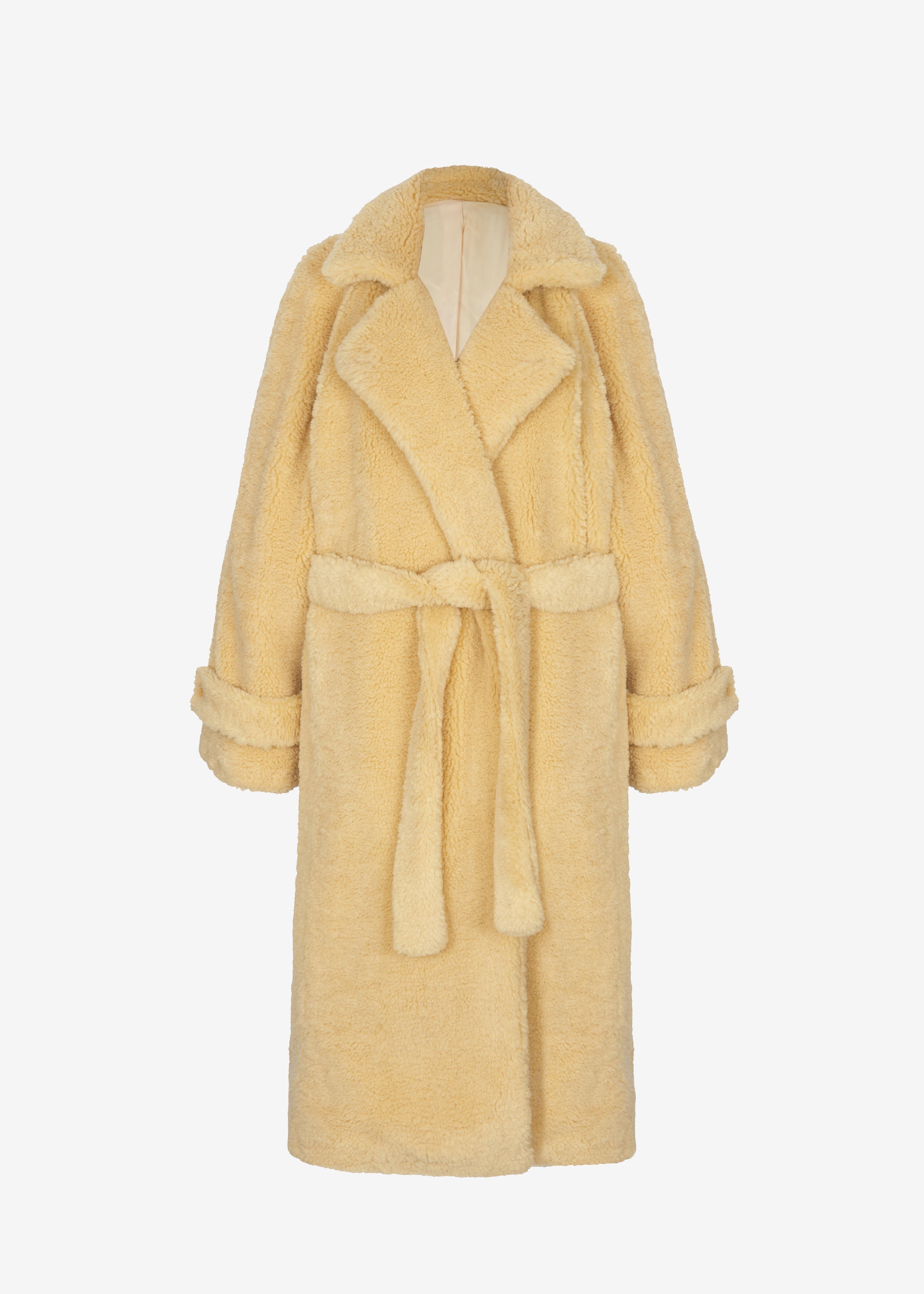 Gresham Faux Shearling Robe Coat - Yellow - 10