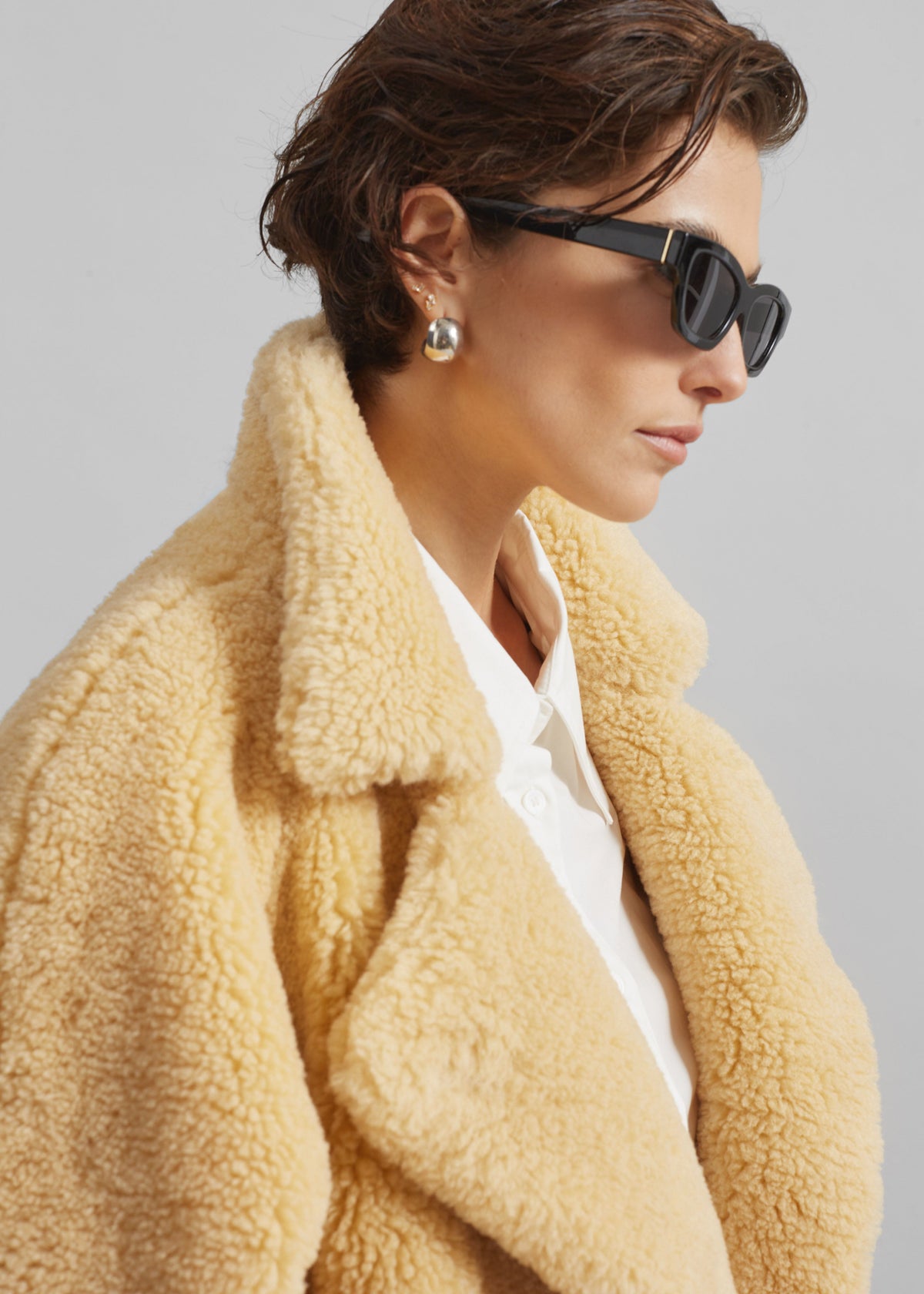 Gresham Faux Shearling Robe Coat - Yellow - 6