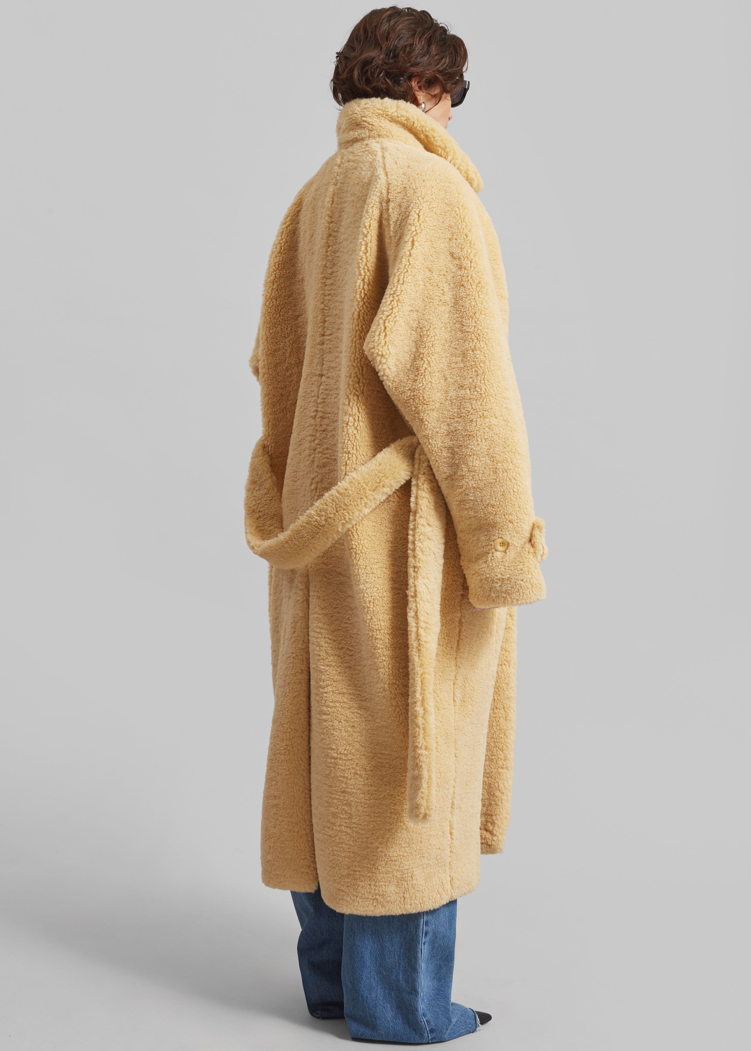Gresham Faux Shearling Robe Coat - Yellow - 9