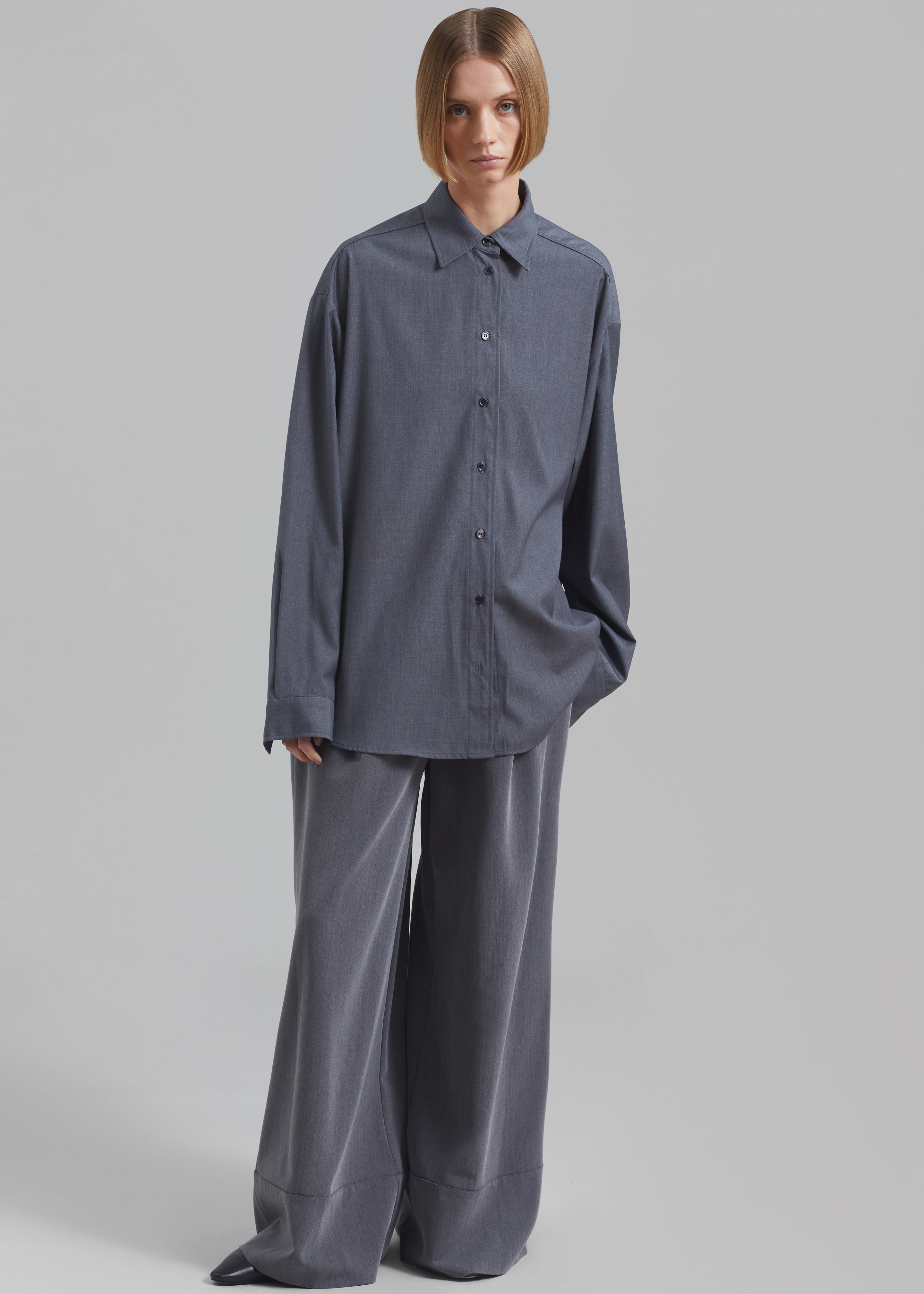 Hadley Wide Drawstring Pants - Grey - 7