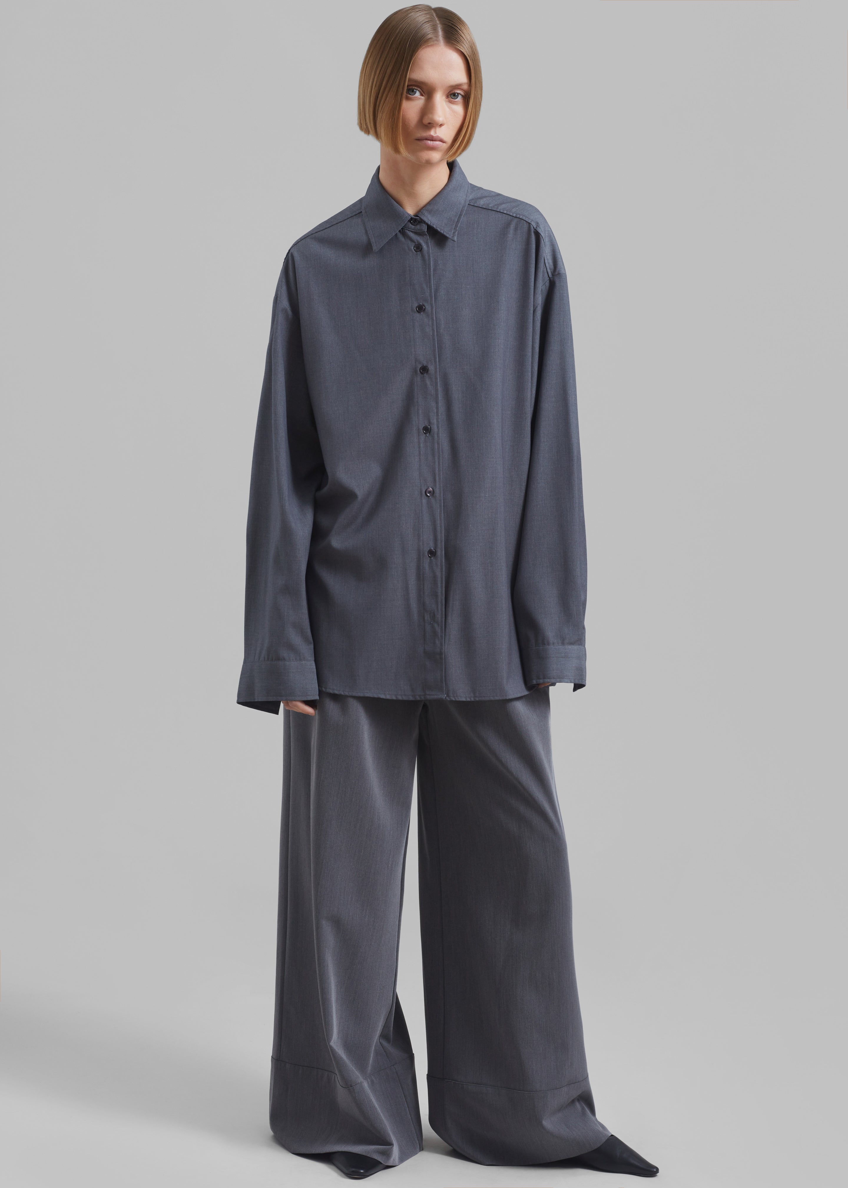 Hadley Wide Drawstring Pants - Grey - 8