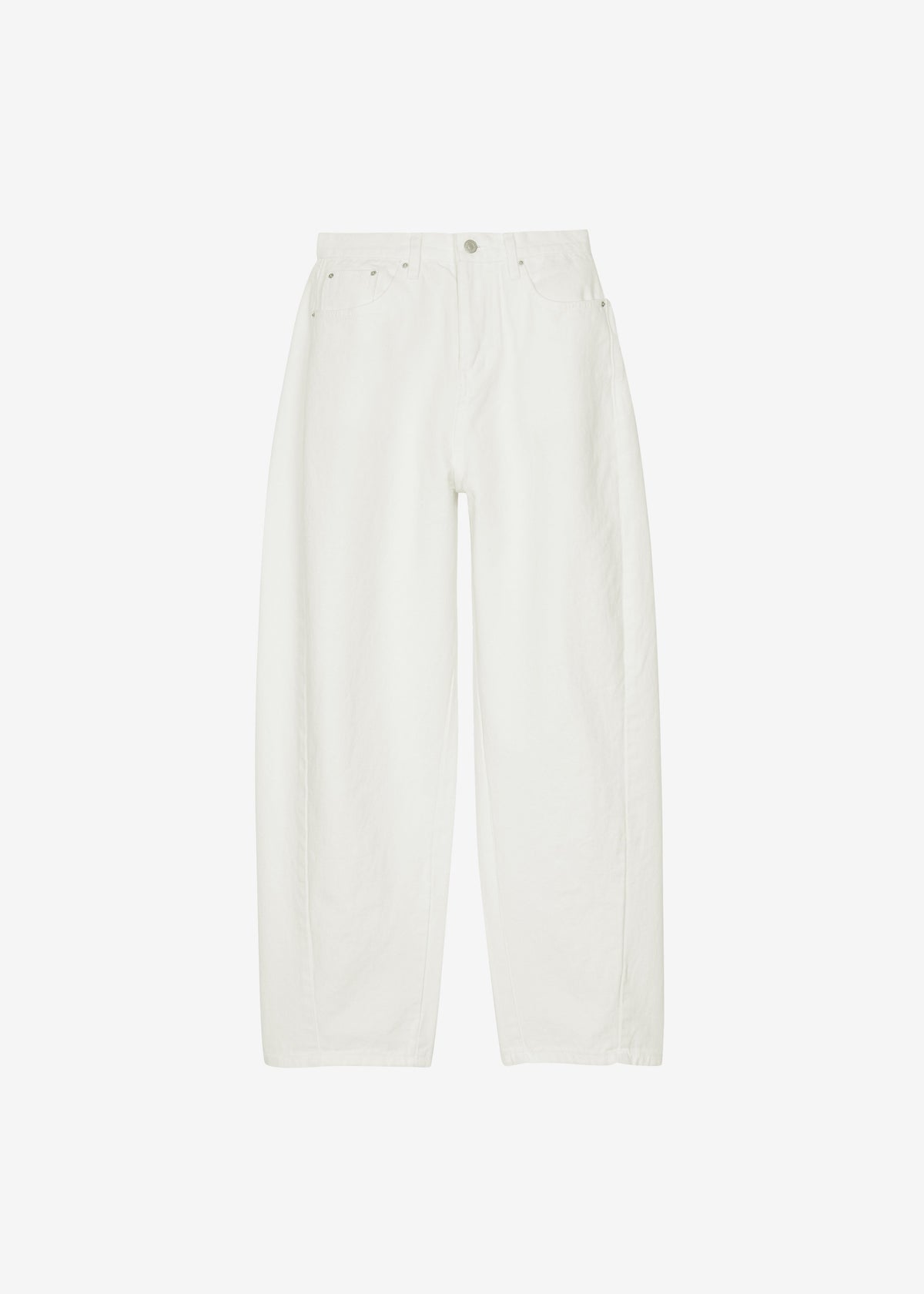 Halgar Frayed Seam Barrel-Leg Jeans - White - 14