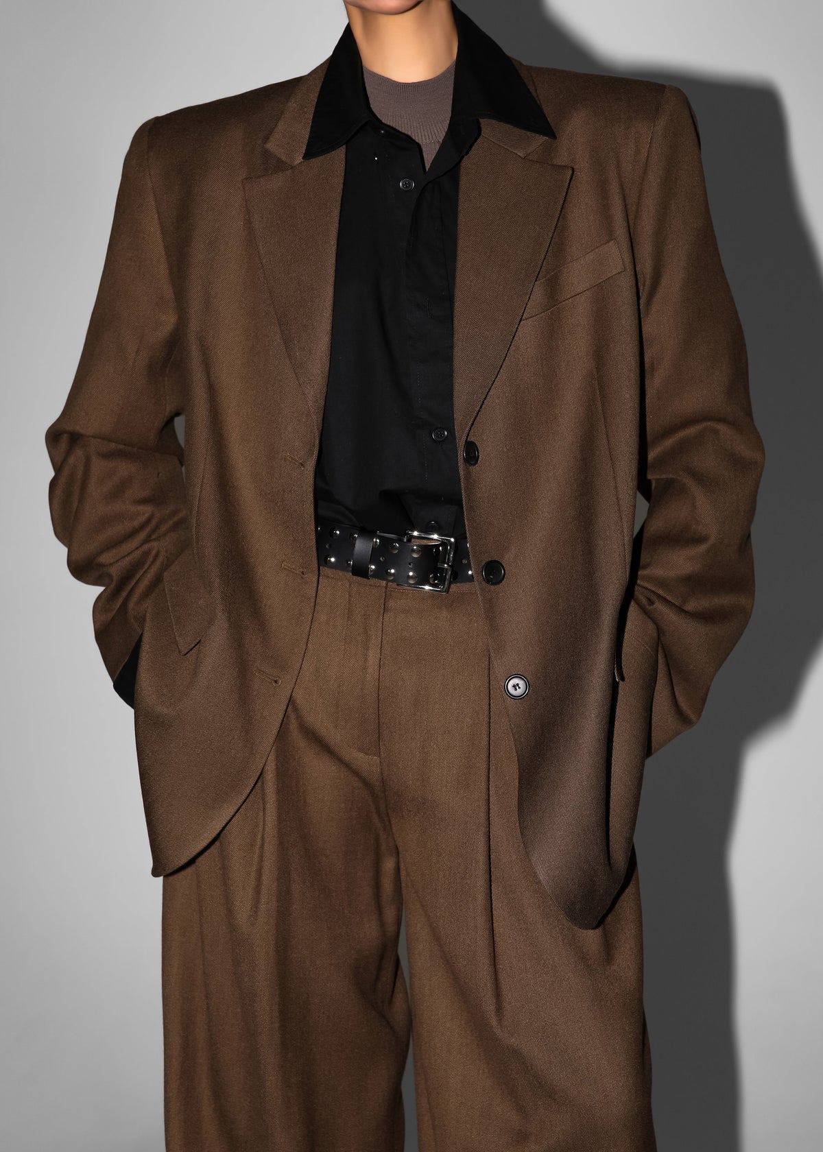 Halser Oversized Blazer - Brown - 6