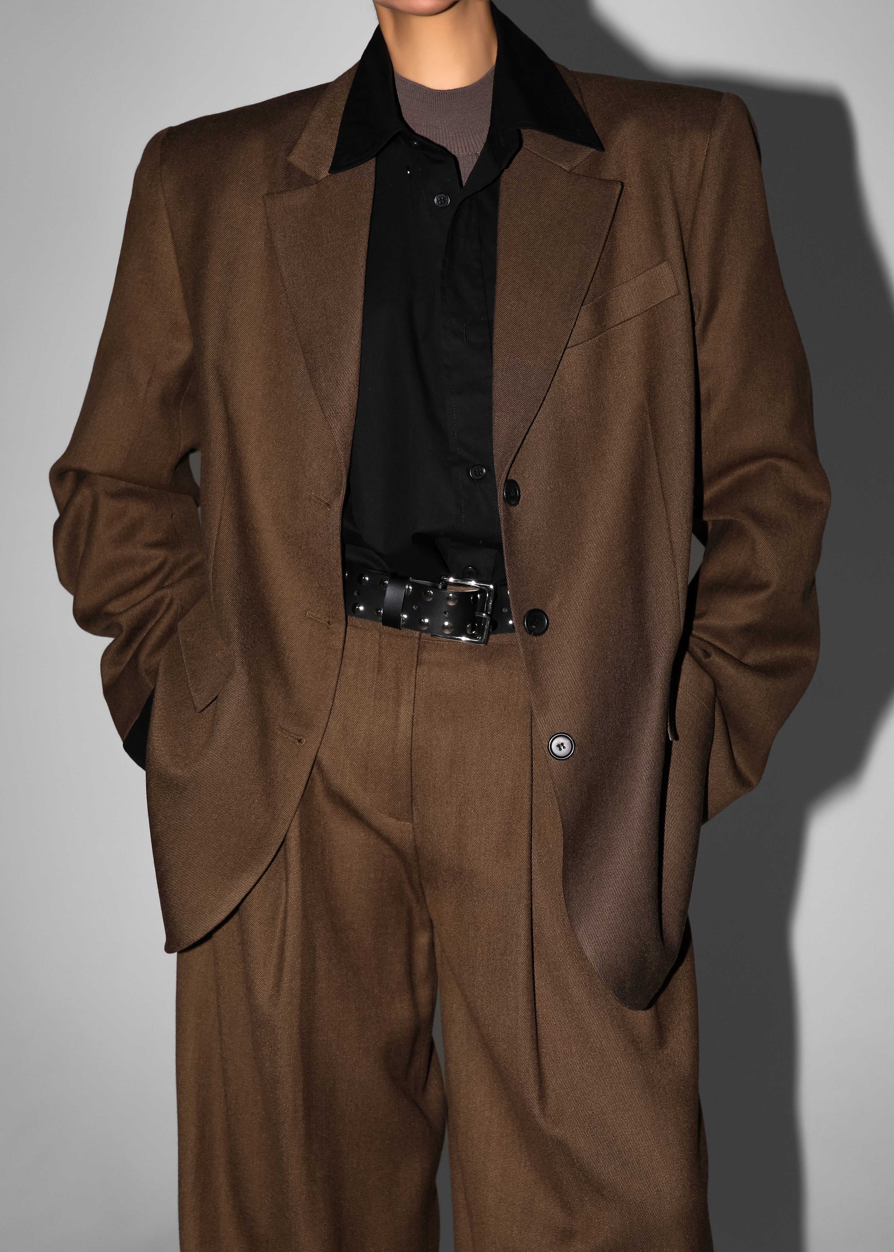 Halser Oversized Blazer - Brown - 6