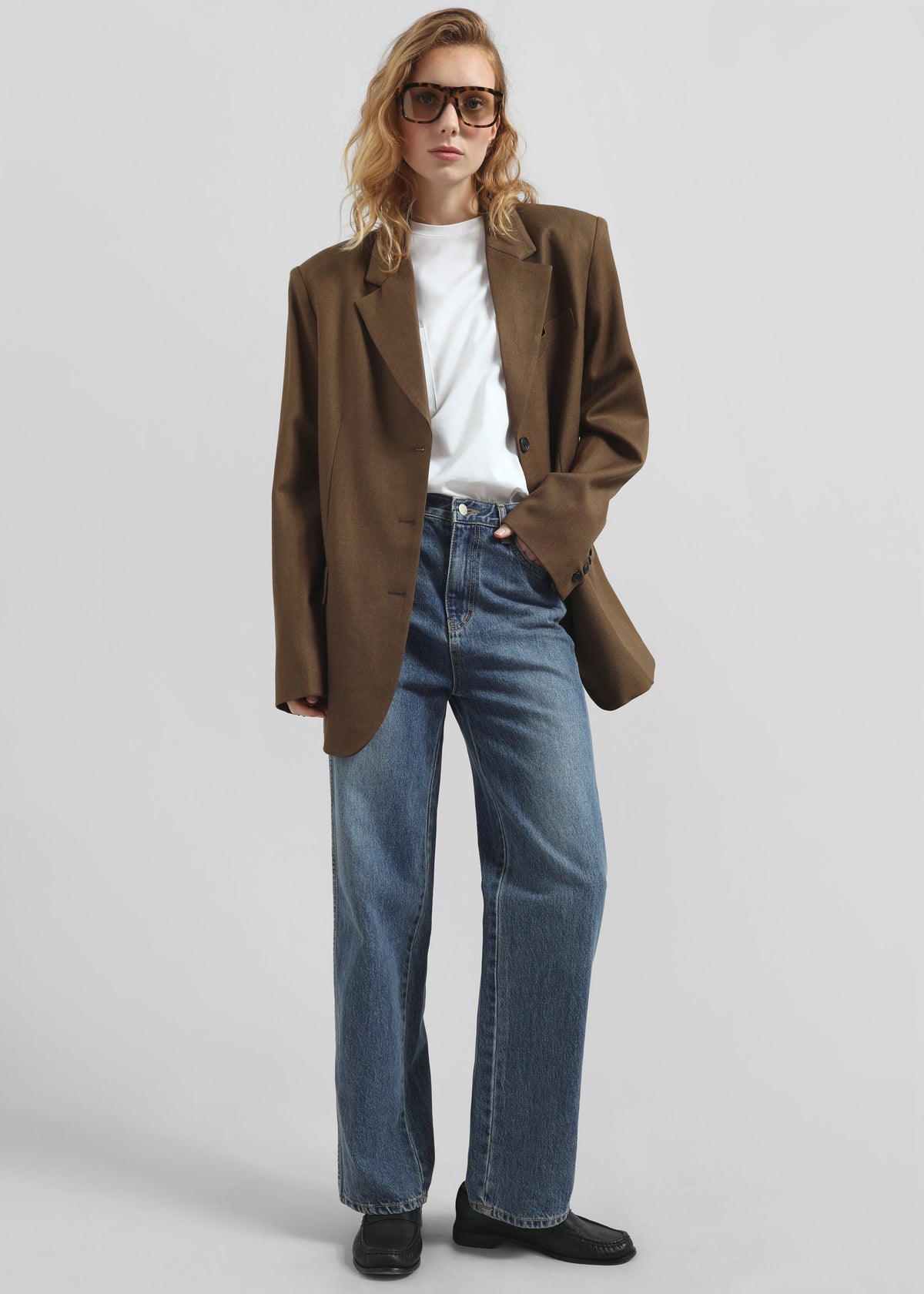 Halser Oversized Blazer - Brown - 3