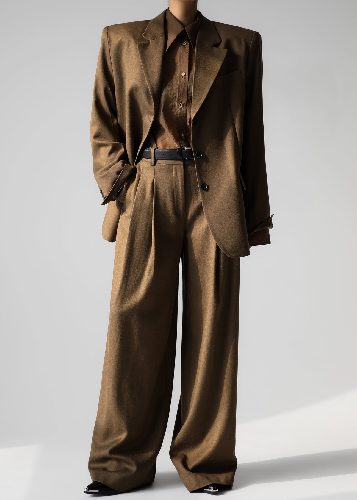Halser Pintuck Trousers - Brown - 2