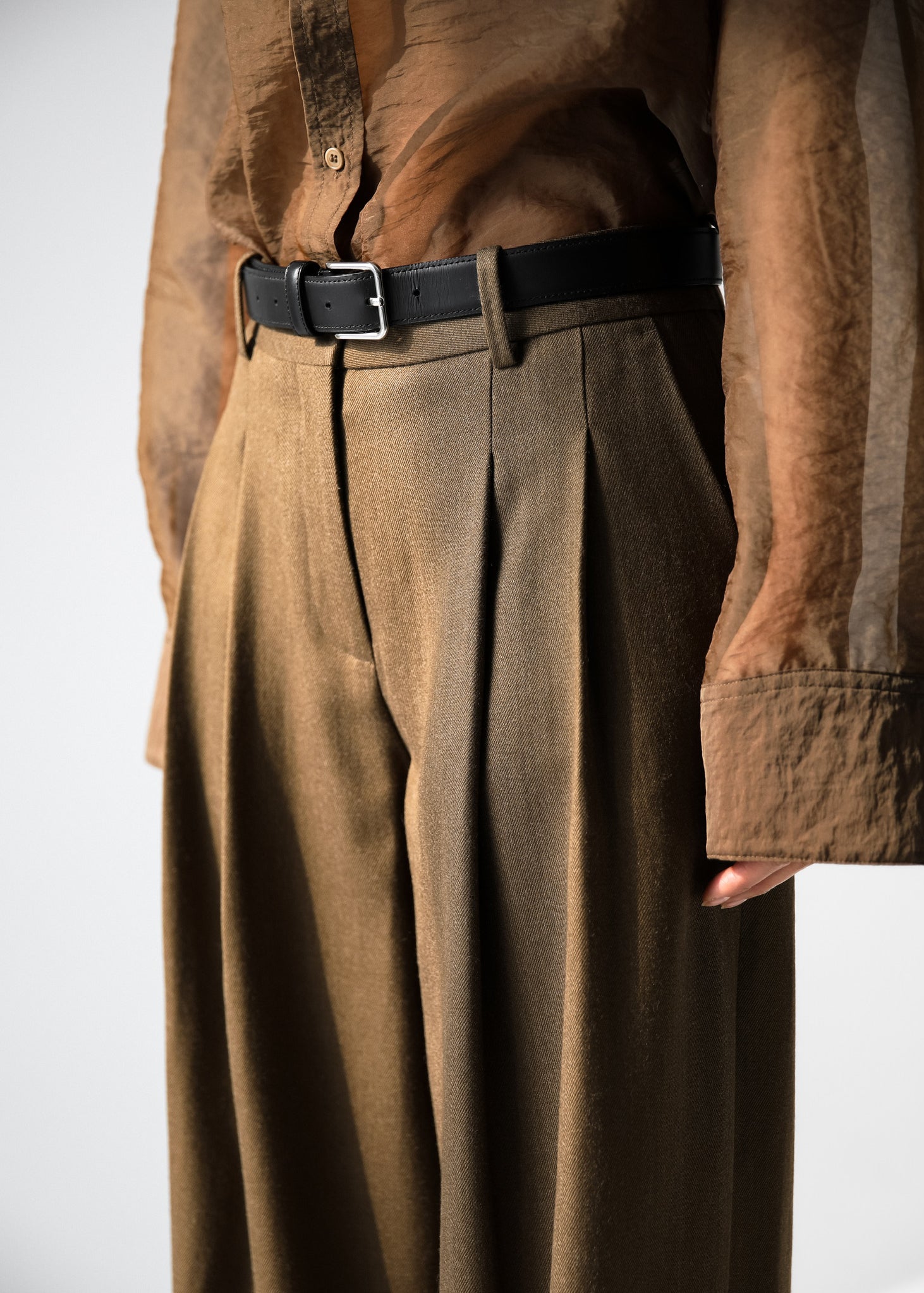Halser Pintuck Trousers - Brown - 3