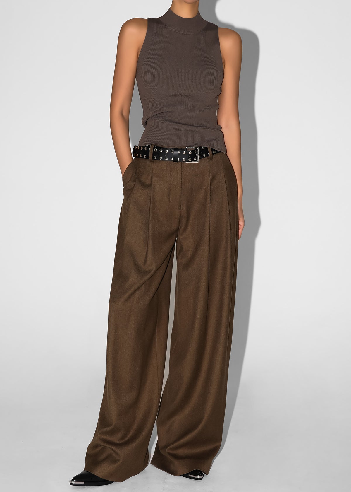 Halser Pintuck Trousers - Brown - 5