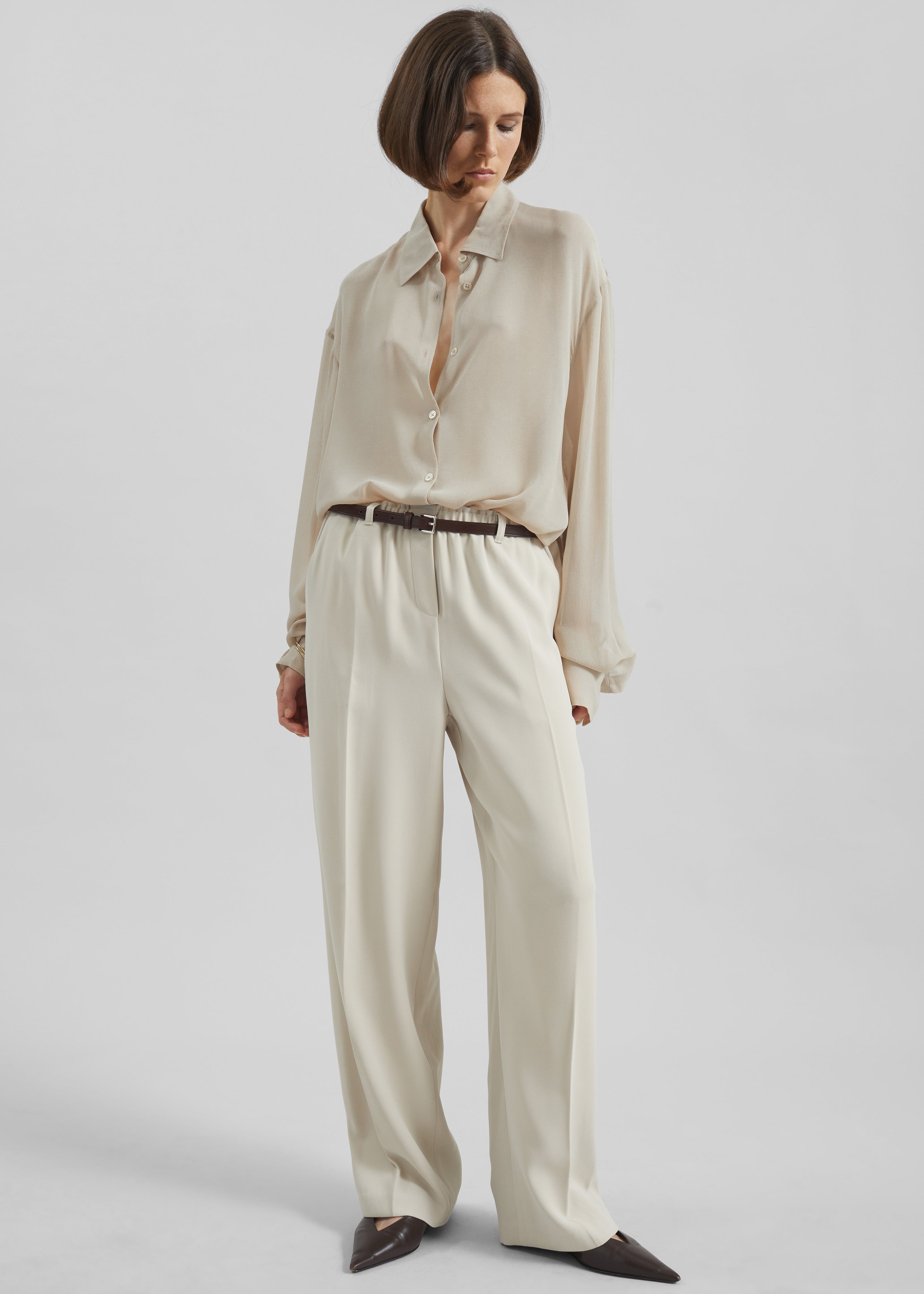 Hamnoy Straight Pants - Light Beige - 4