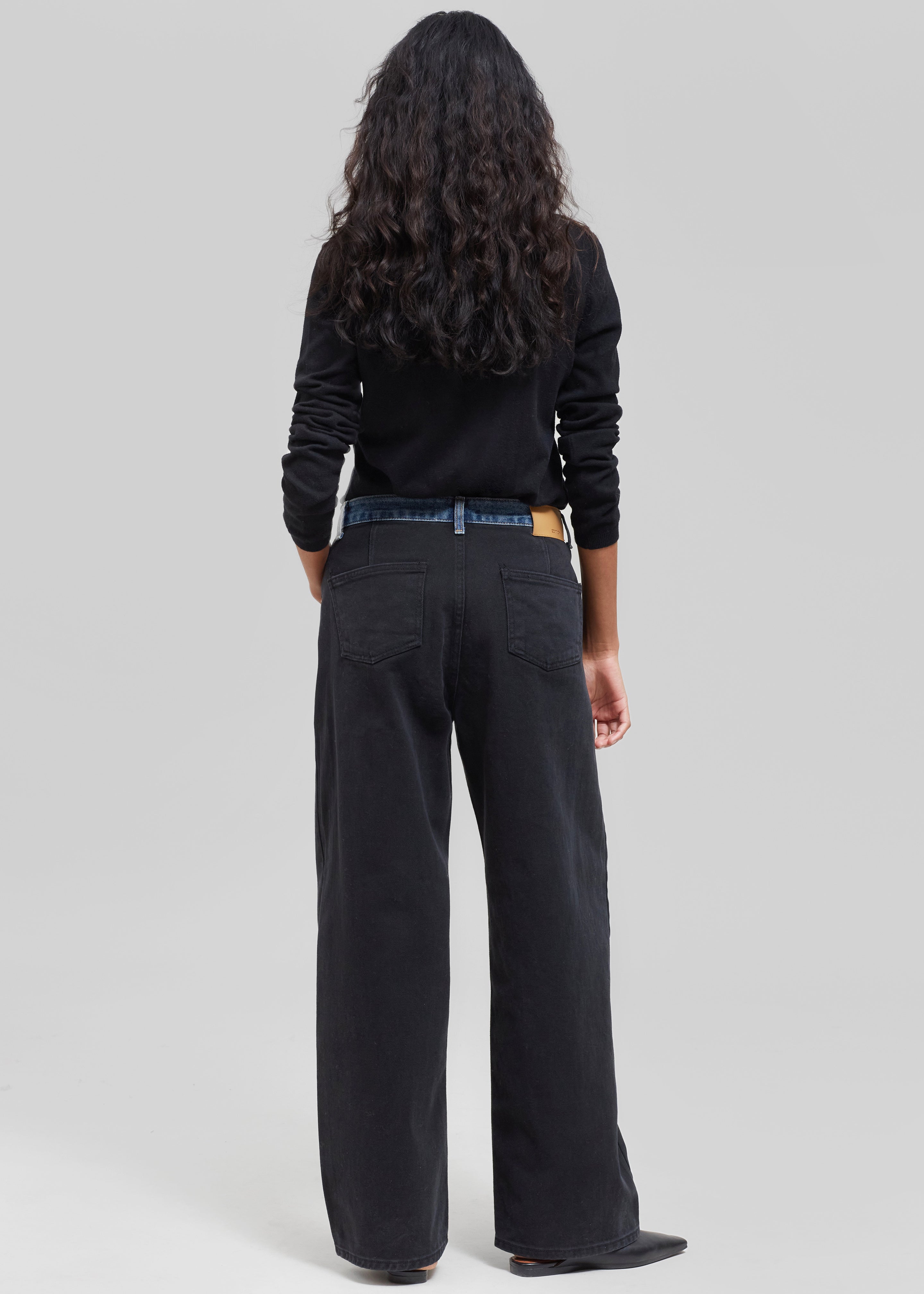 Hayla Contrast Denim Pants - Black/Blue - 9