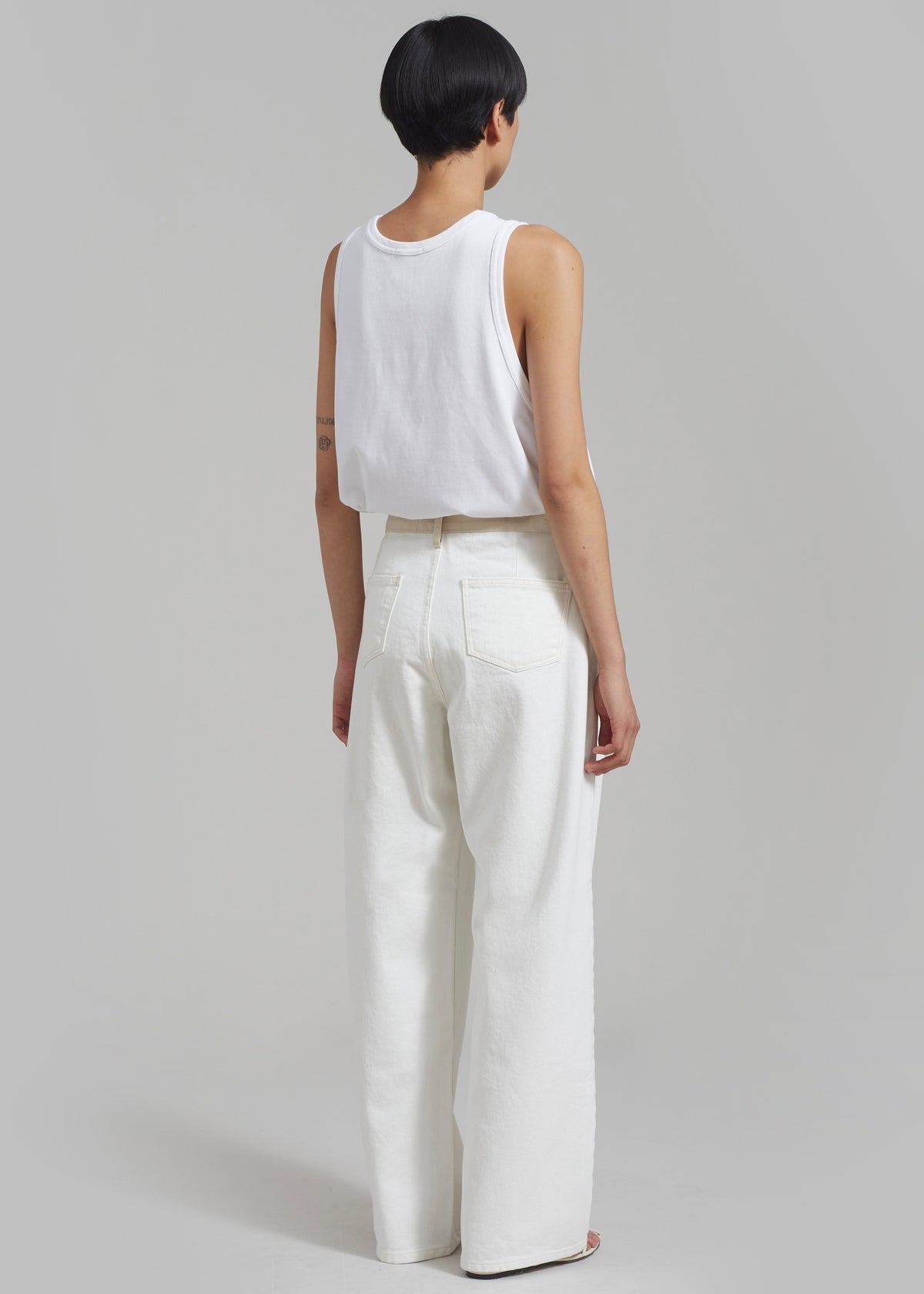 Hayla Contrast Denim Pants - Off White/Beige - 9