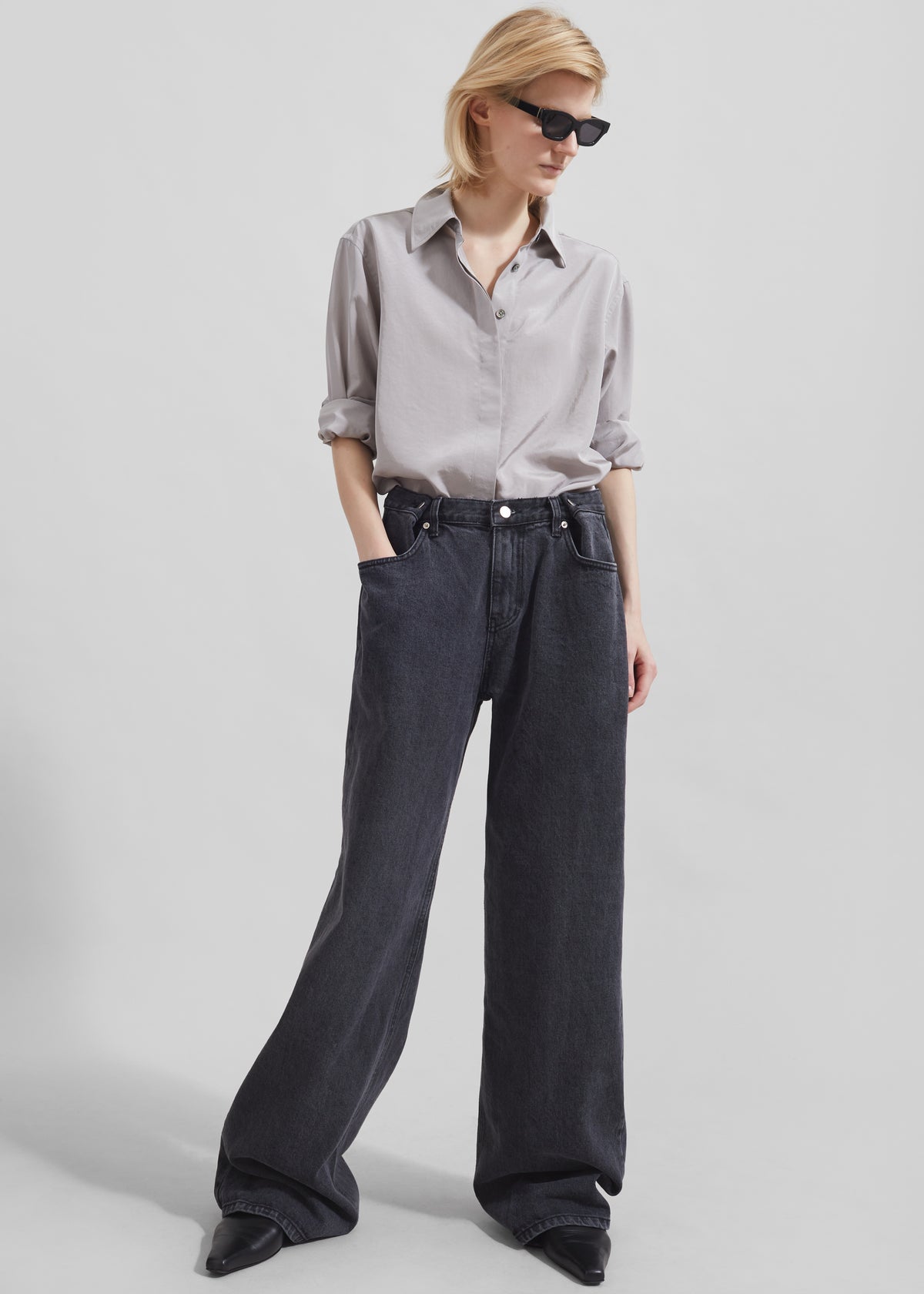 Hayla Denim Pants - Grey Wash - 1