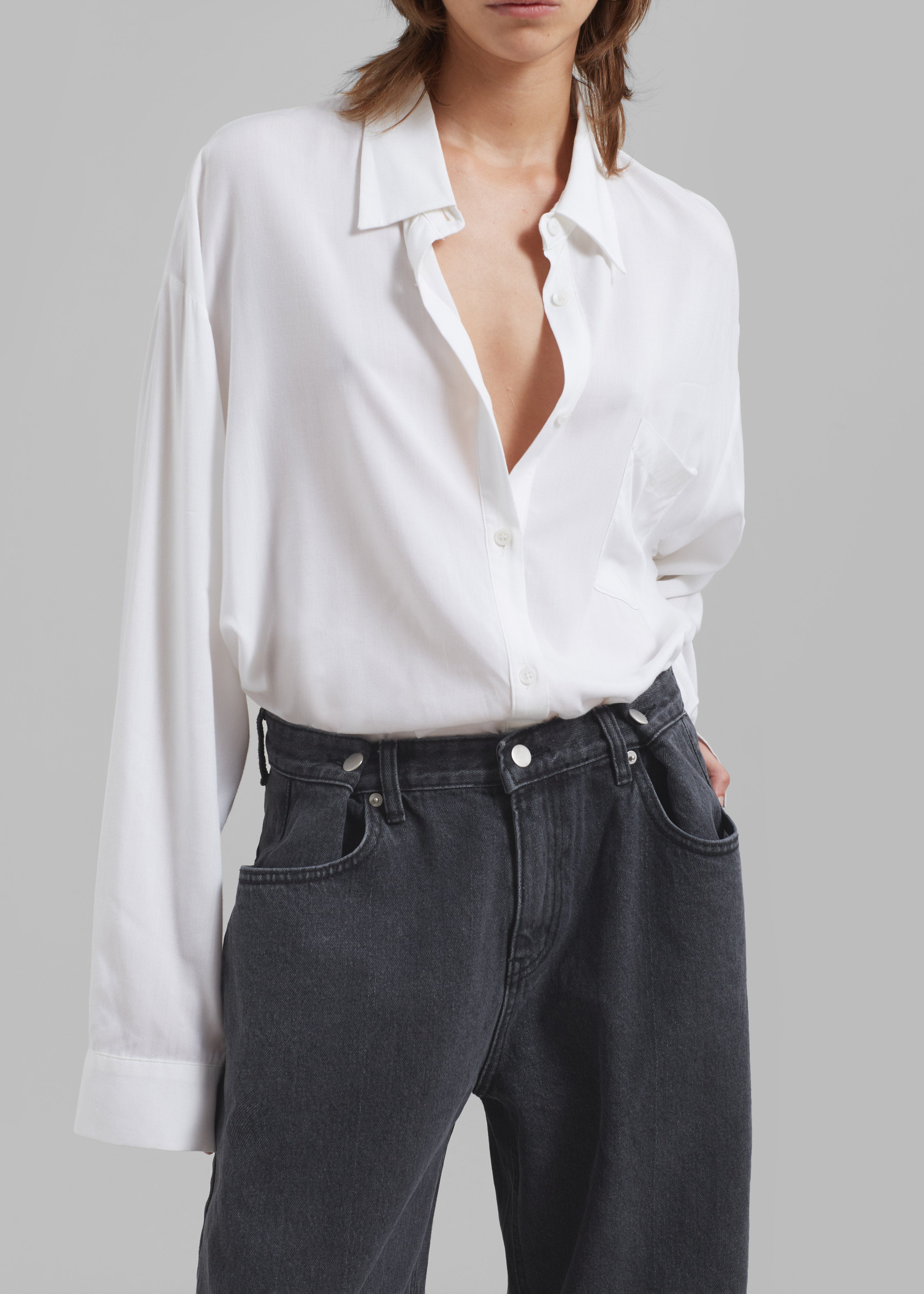 Hayla Denim Pants - Grey Wash - 6