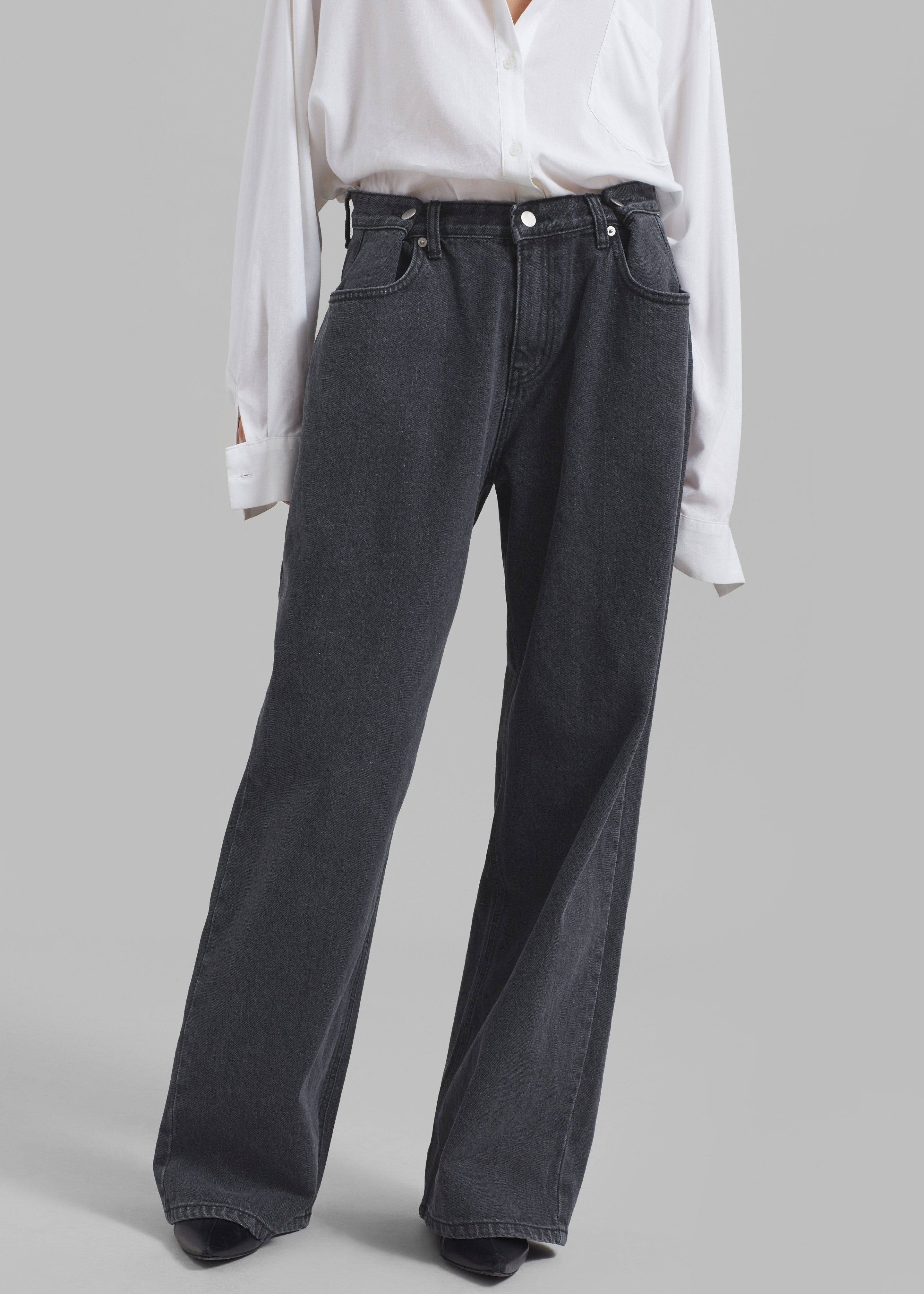 Hayla Denim Pants - Grey Wash - 5