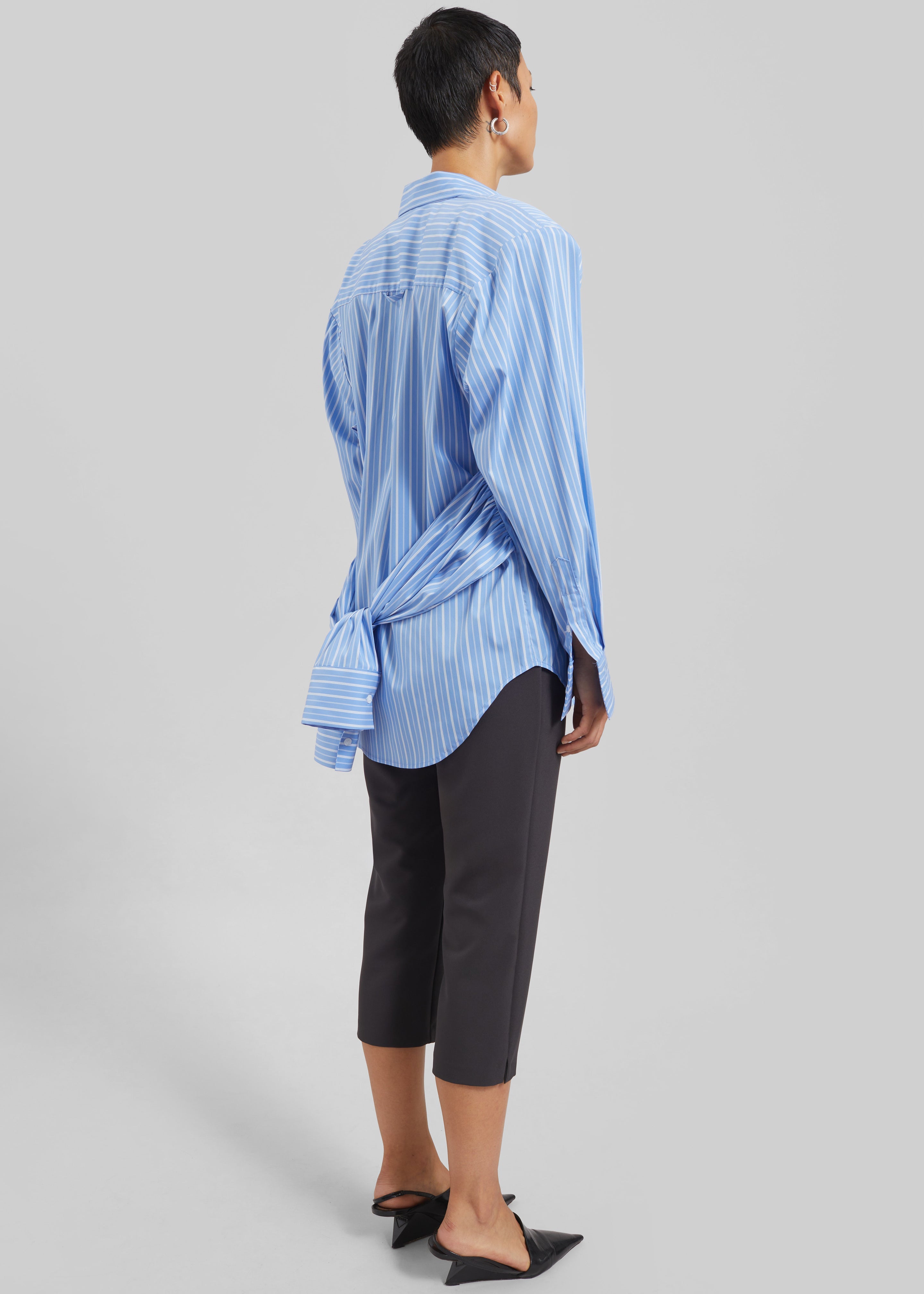 Heaton Double-Sleeve Padded Shirt - Blue/White Stripe - 8