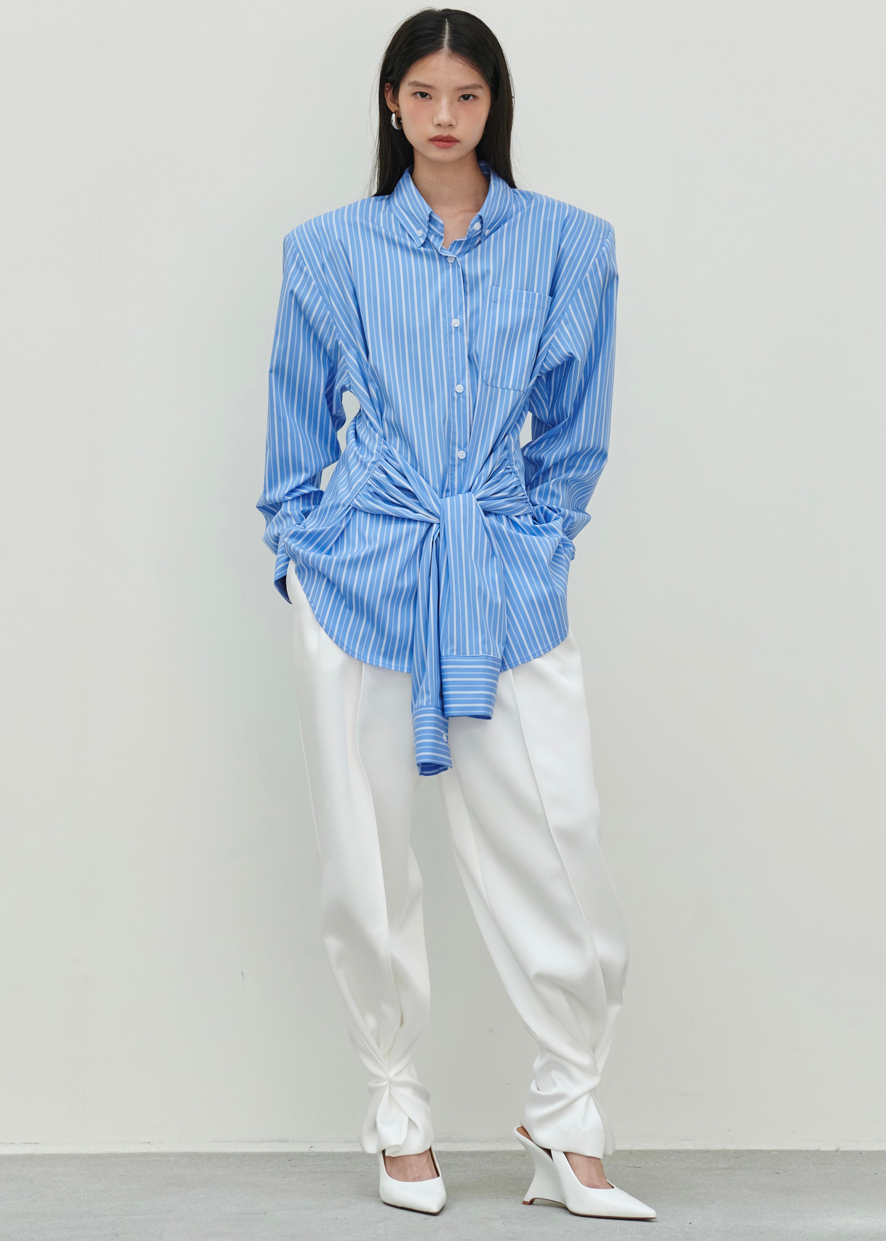 Heaton Double-Sleeve Padded Shirt - Blue/White Stripe - 5