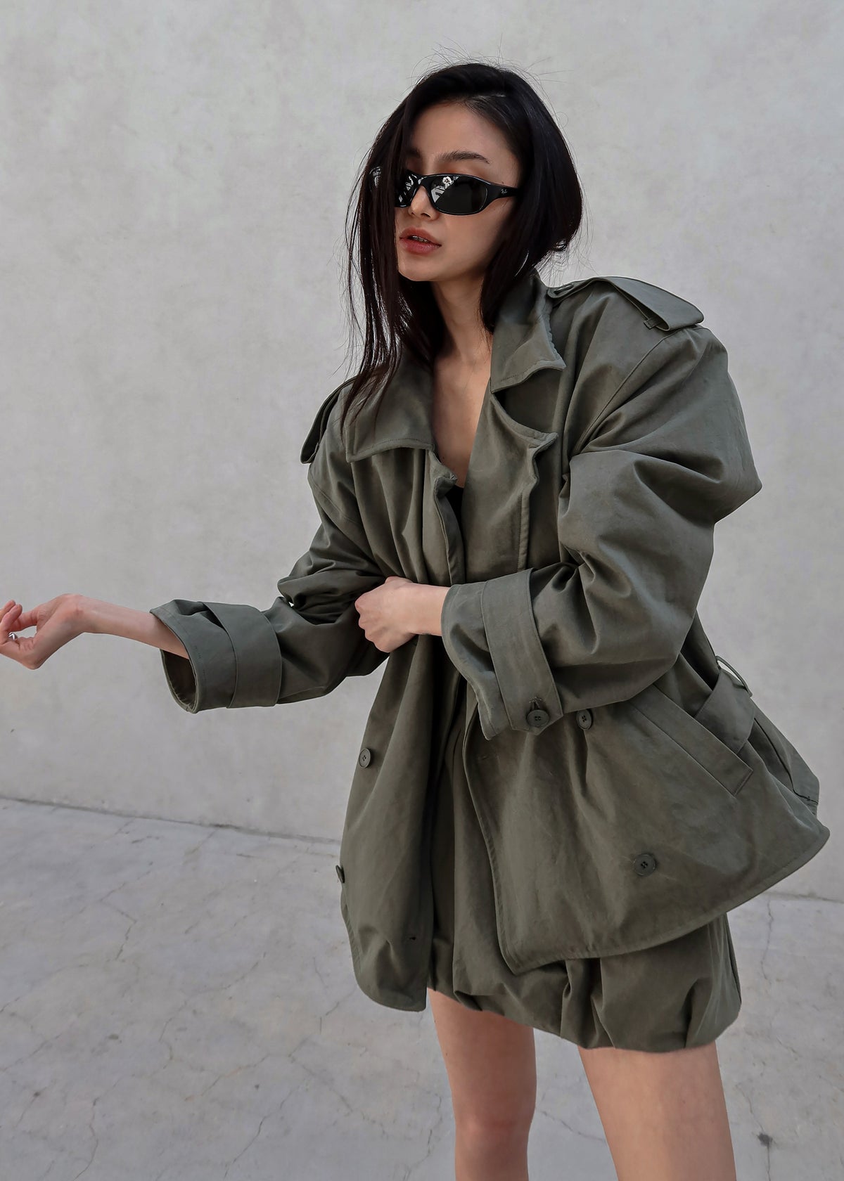 Hedley Wired Short Trench - Olive - 2