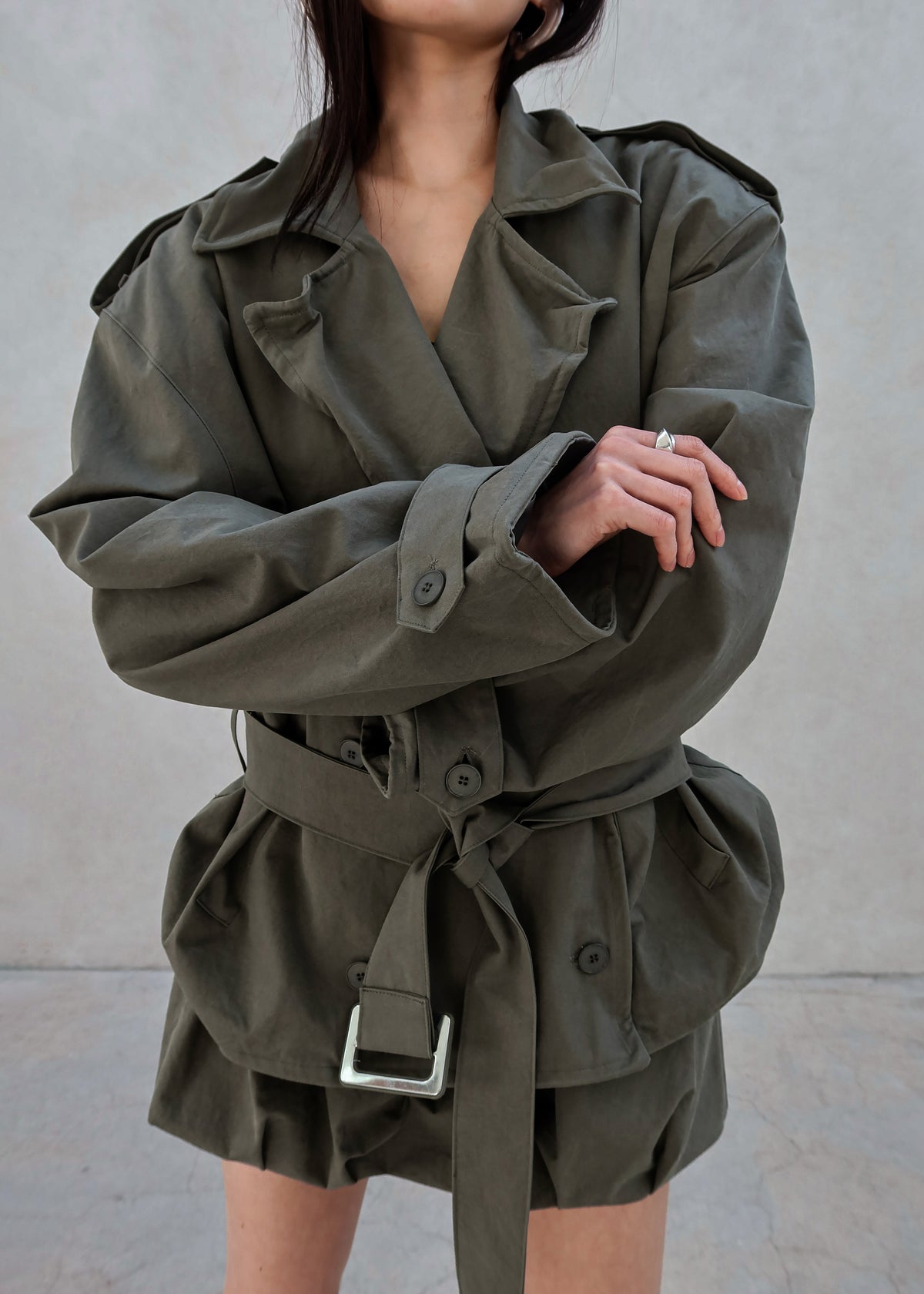 Hedley Wired Short Trench - Olive - 3